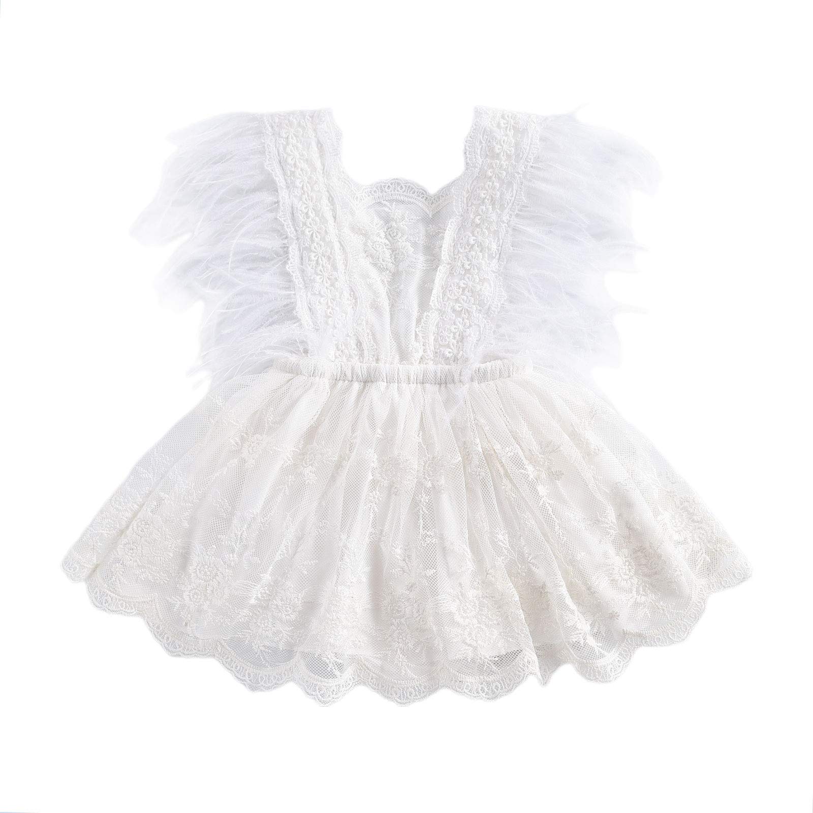 Hnyenmcko Newborn Baby Girl Lace Romper Dress - Ruffle Sleeveless Backless Tassel Jumpsuit for Summer Outfit | Perfect for Photoshoots, Parties & Special Occasions