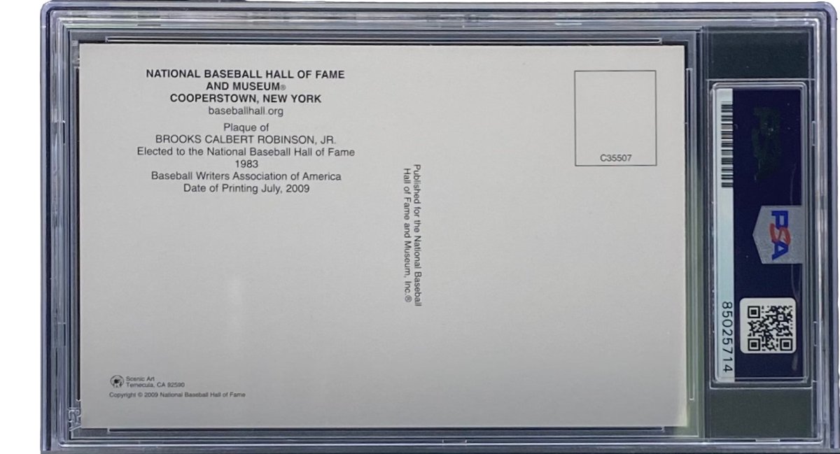 Brooks Robinson Autographed 4x6 Baltimore Orioles Hall of Fame Plaque Card with PSA/DNA Certification #85025714 - Perfect for Baseball Memorabilia Collectors & Sports Fans Display