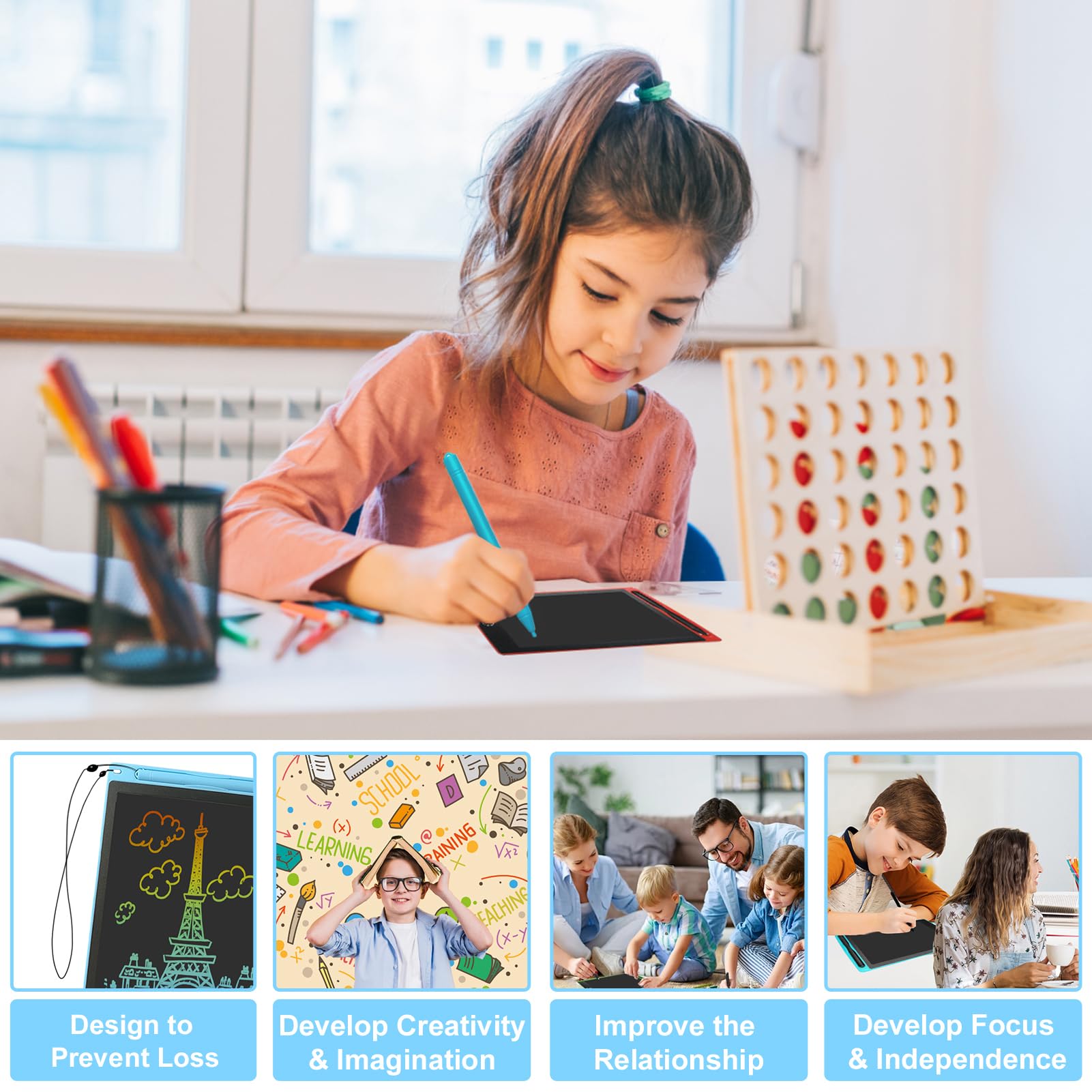6-Pack Kids Stylus Pen for LCD Writing Tablets - Boogie Board Compatible, Drawing & Learning Fun