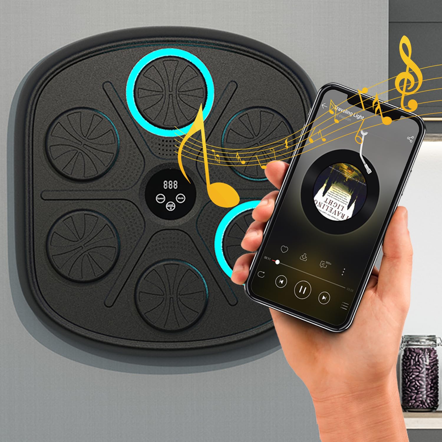 Smart Music Boxing Machine for Adults & Kids - Wall Mounted Electronic Boxing Trainer with Punching Target & Gloves - Perfect for Home Gym, Fitness Training & Stress Relief
