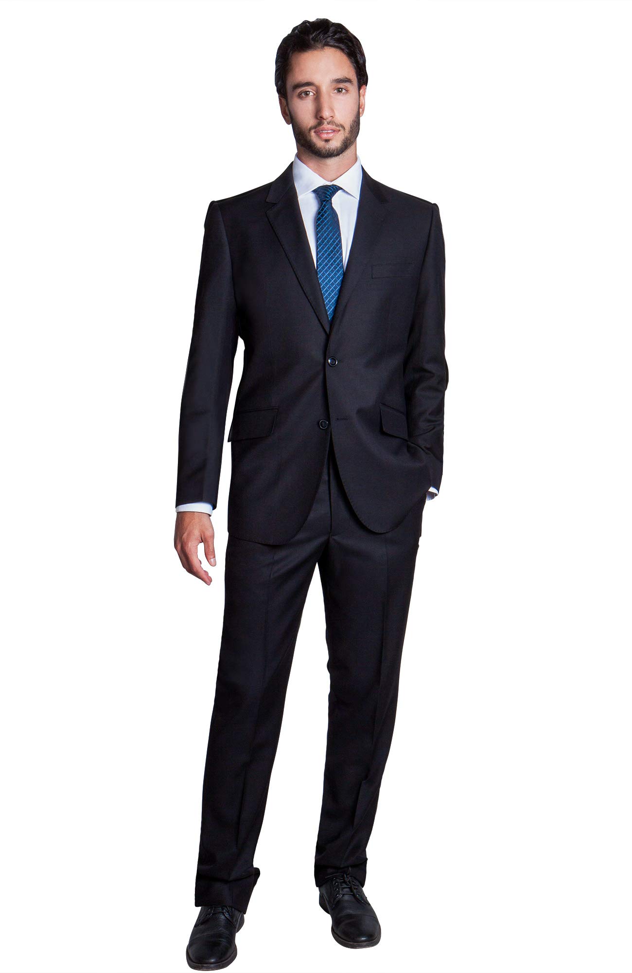 Men's Modern Fit 2-Piece Italian Wool Suit - Slim Fit Blazer & Dress Pants for Weddings, Business Meetings & Formal Events | Premium Two-Button Suit Jacket & Trousers Set