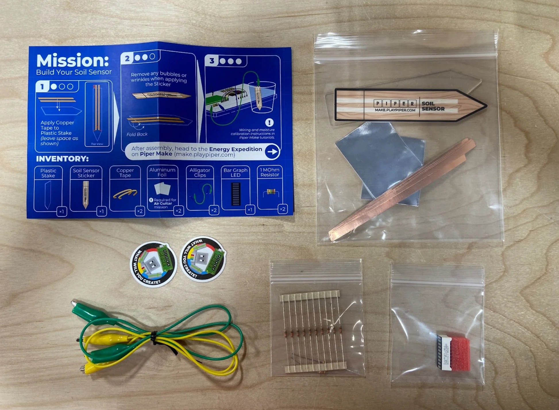 Piper Make Soil Moisture Sensor Kit - Smart Plant Watering Monitor for Home Garden, Indoor & Outdoor Plants - Perfect for Hydroponics, Greenhouse, and Farming