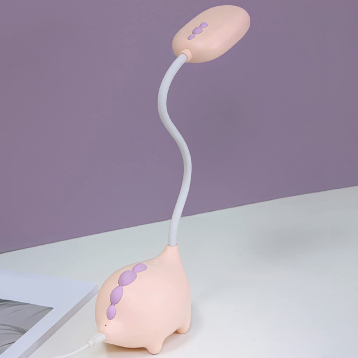 Angoily 2-Pack Dinosaur LED Table Lamp - Cute Cartoon Night Light for Kids Bedroom, Study Desk & Nursery Decor - Energy Saving Dinosaur Nightlight for Children's Room, Birthday Gift Idea