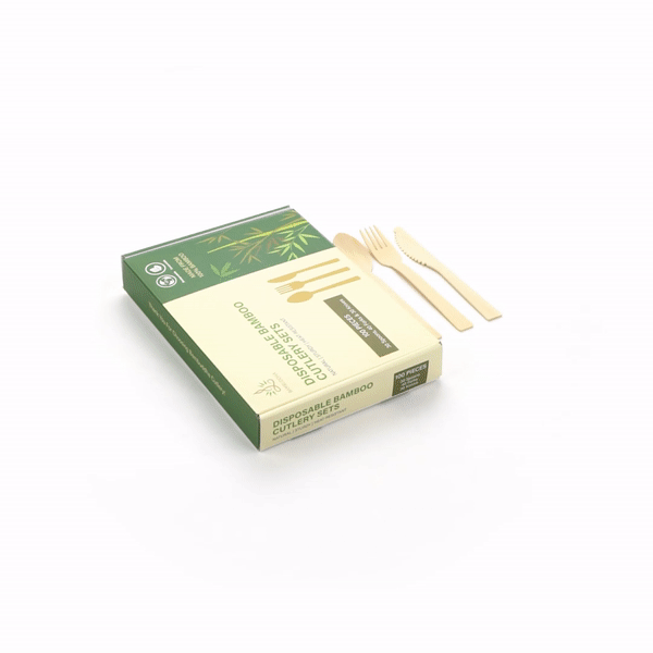 Eco-Friendly Bamboo Disposable Cutlery Set - 100 Pieces (7