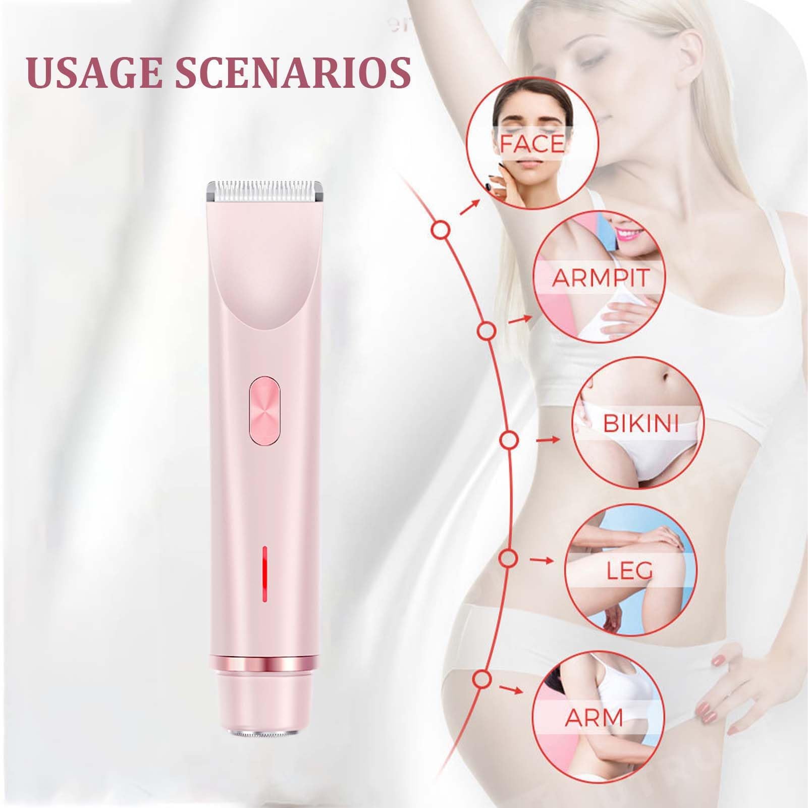 Breezelly 2-in-1 Electric Shaver for Women - Dual Head Wet & Dry Rechargeable Razor for Face, Arms, Legs - Smooth Hair Removal at Home & Travel (Blue) | Perfect for Quick Grooming & Sensitive Skin Care