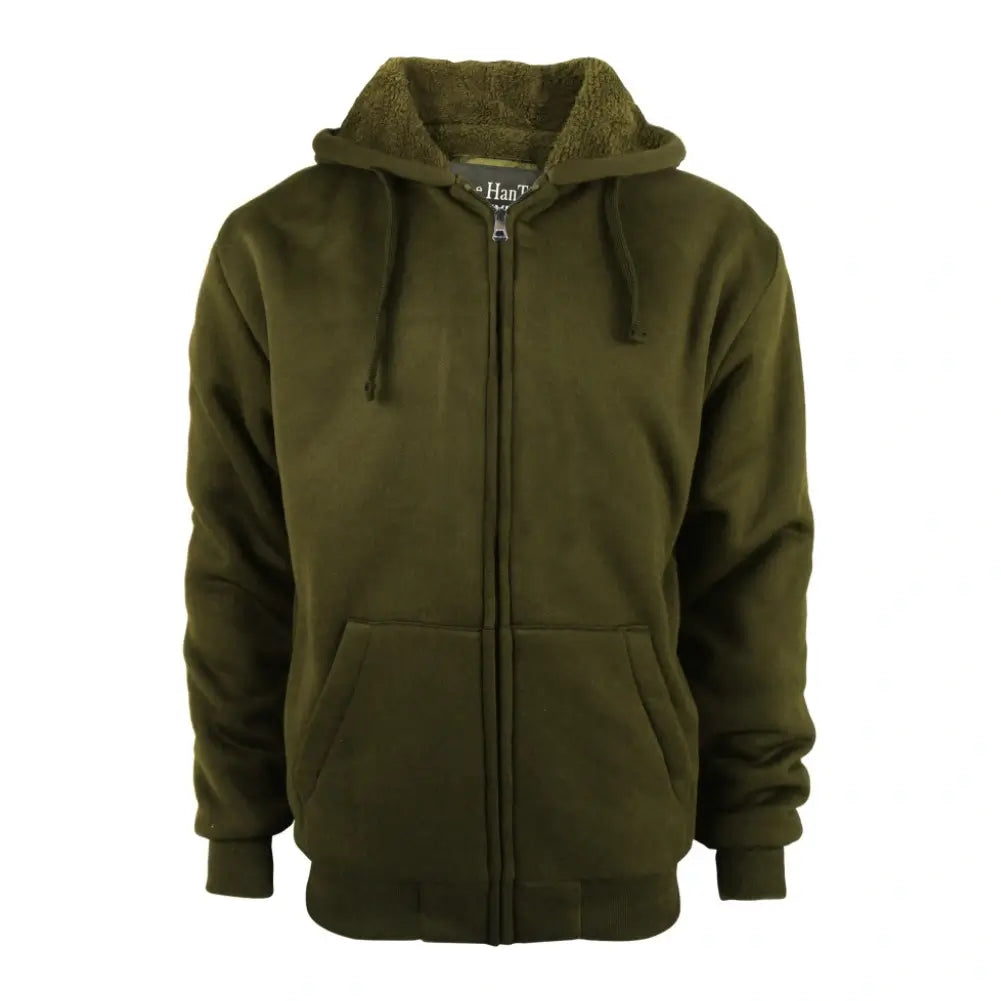 Men's Sherpa Lined Full Zip Hoodie - Warm Fleece Jacket for Winter - Cozy Pullover for Outdoor Activities & Casual Wear