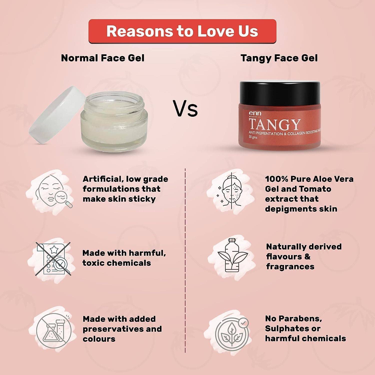 SENTA Tangy Anti-Pigmentation Collagen Boosting Face Gel - Skin Detox & Brightening with Aloe Vera, Vitamin A, Tangerine Oil & Tomato Extract - Natural Skincare for Men & Women (50g) | Perfect for Daily Glow Routine, Dark Spot Reduction & Overnight Skin Repair