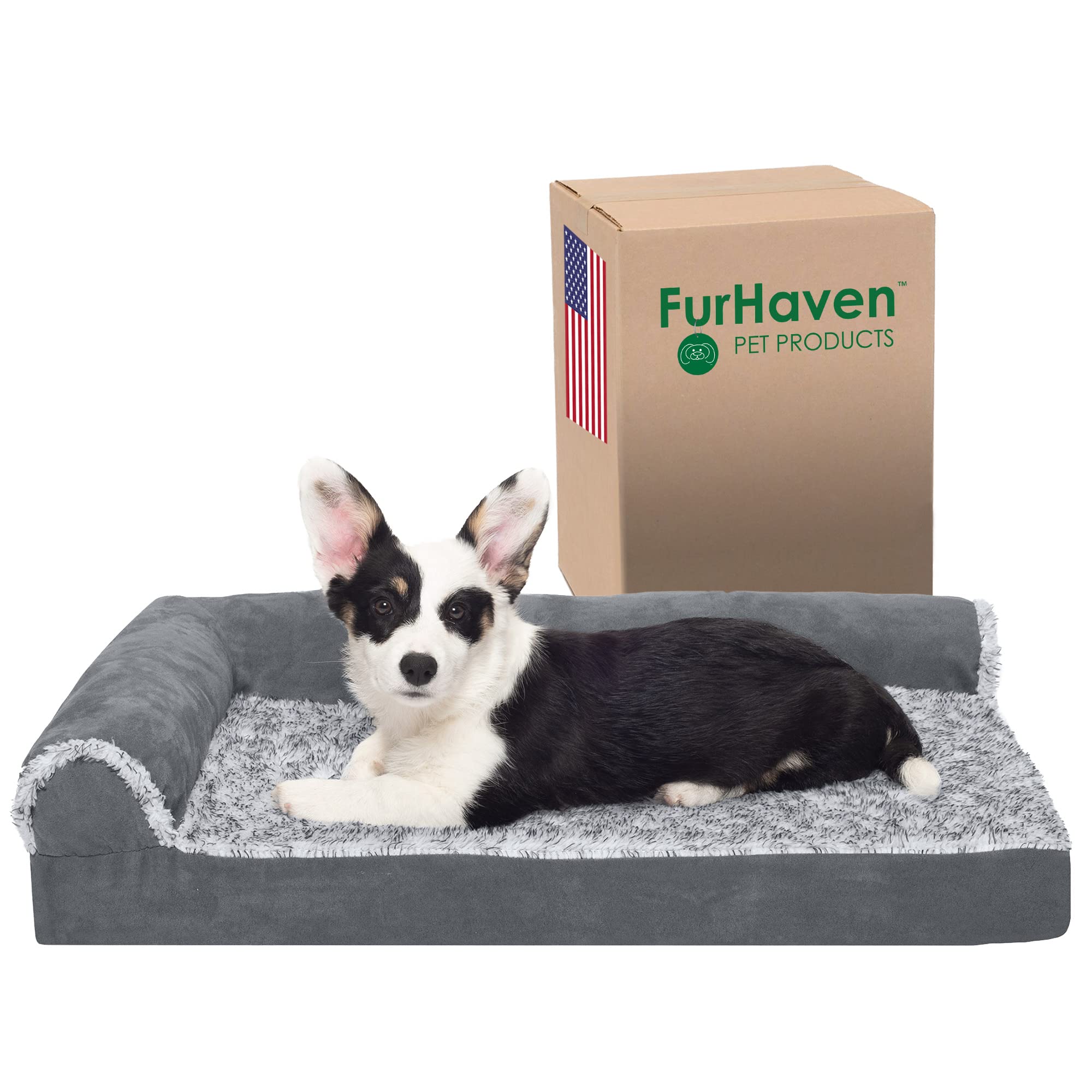 Furhaven Orthopedic Dog Bed for Small/Medium Dogs - Washable Cover for Pets Up to 35 lbs - Perfect for Living Room & Bedroom Use