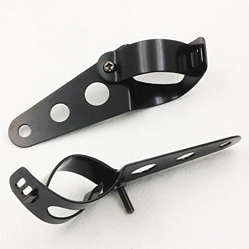 MT299-005-BK Headlight Brackets for 28-38mm Fork Tubes - Black Side Mount for Motorcycles