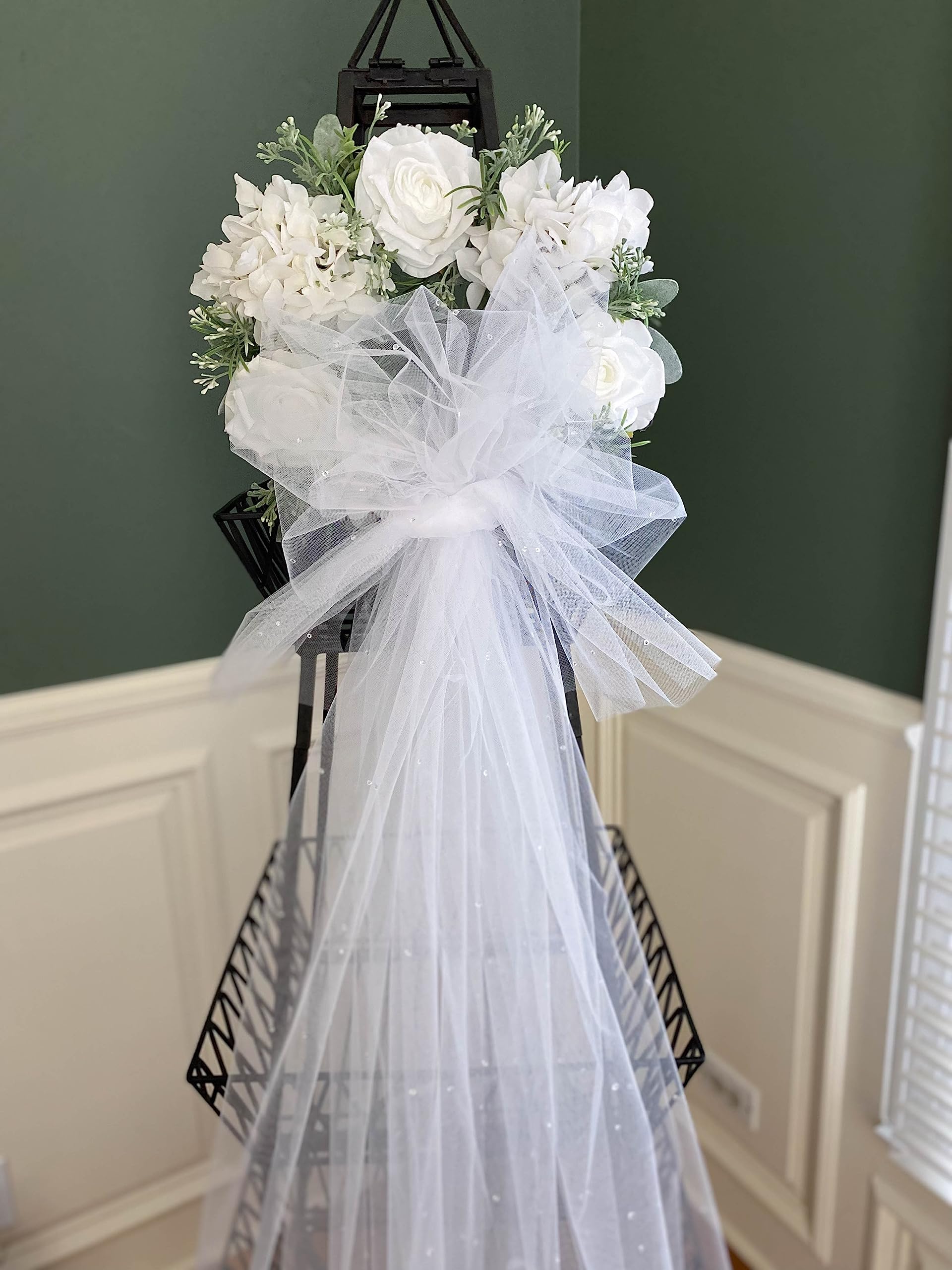 Elegant Bridal Shower Wreath & Wedding Door Hanger - Handmade Grapevine Wreath for Bridal Parties, Wedding Decorations & Home Entrance Decor - Perfect for Bridal Showers, Wedding Receptions & Front Door Greetings
