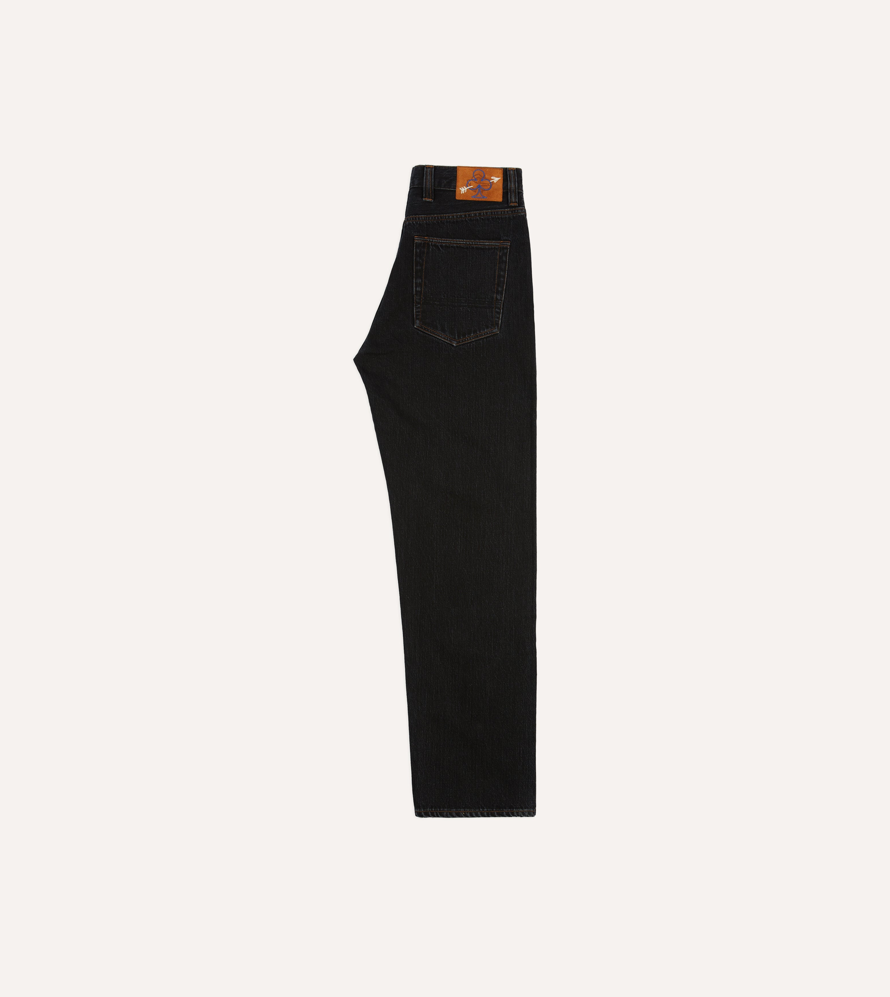 Drake's by A. Levine Black Stone Wash 12.3oz Selvedge Denim Five Pocket Jeans for Men - Premium Raw Denim Pants with Classic Fit, Comfortable & Durable for Casual Wear, Work, and Everyday Use