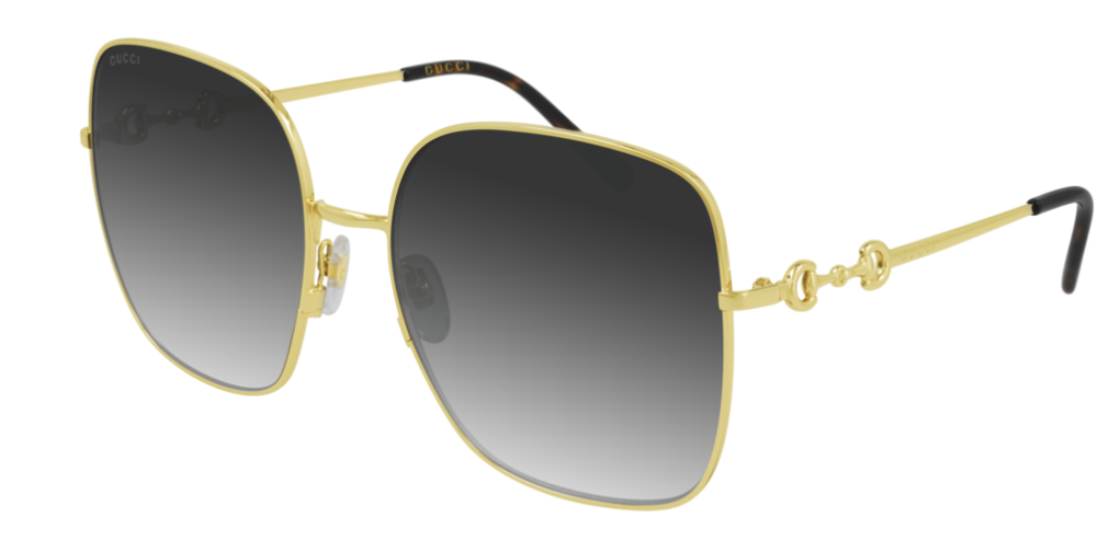 Gucci GG 0879S 001 Gold/Gray Gradient Square Women's Sunglasses - Luxury Designer Shades for Women, UV Protection, Fashionable Square Frame - Perfect for Beach, Driving & Outdoor Activities