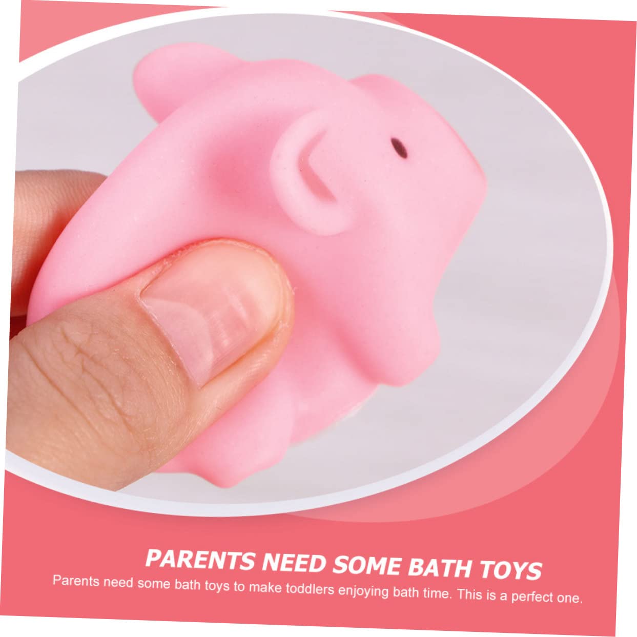 VICASKY 30 Pcs Pinch Piggy Bath Toys - Cute Pig Shaped Squeaky Plastic Bathtub Toys for Kids | Fun Sensory Play & Bath Time Entertainment
