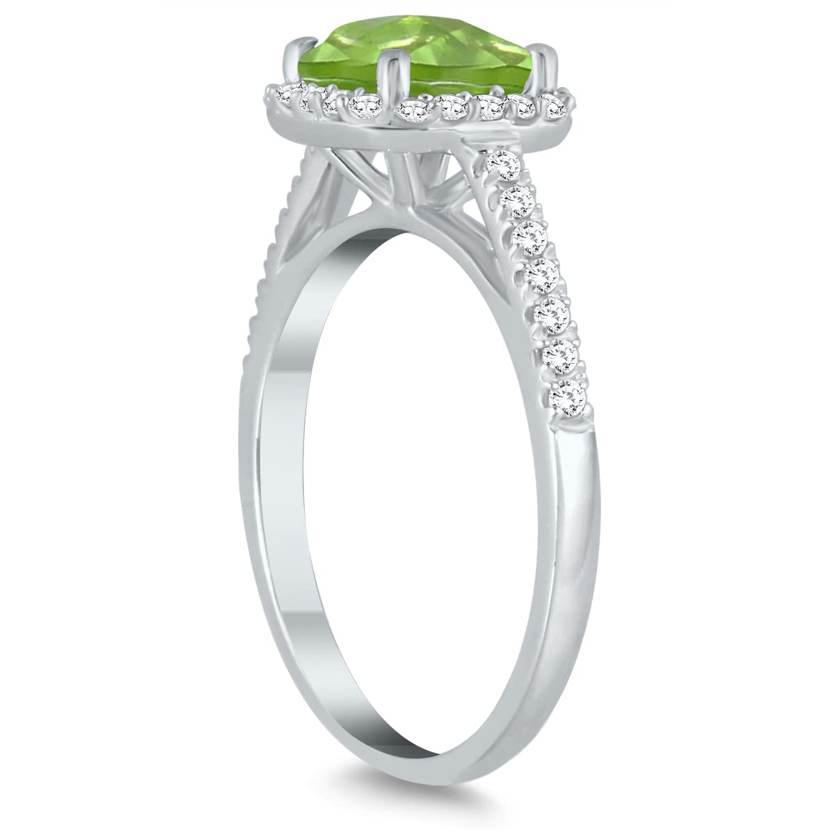 10K White Gold Genuine Gemstone & Diamond Ring for Women - Perfect for Weddings, Anniversaries & Special Occasions