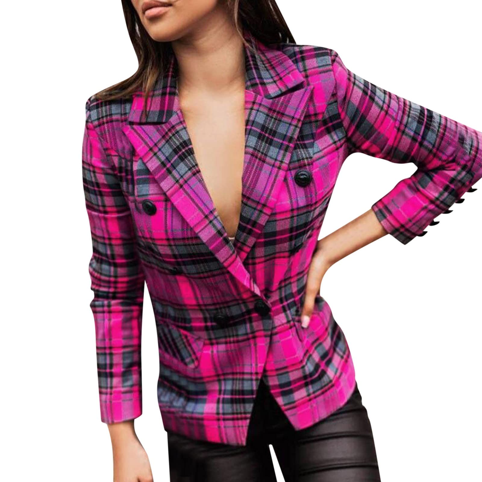 Petite Blazer Jackets for Women - Long Sleeve Lapel Button Long Jacket, Fashionable Office Wear & Business Attire for Professional Women