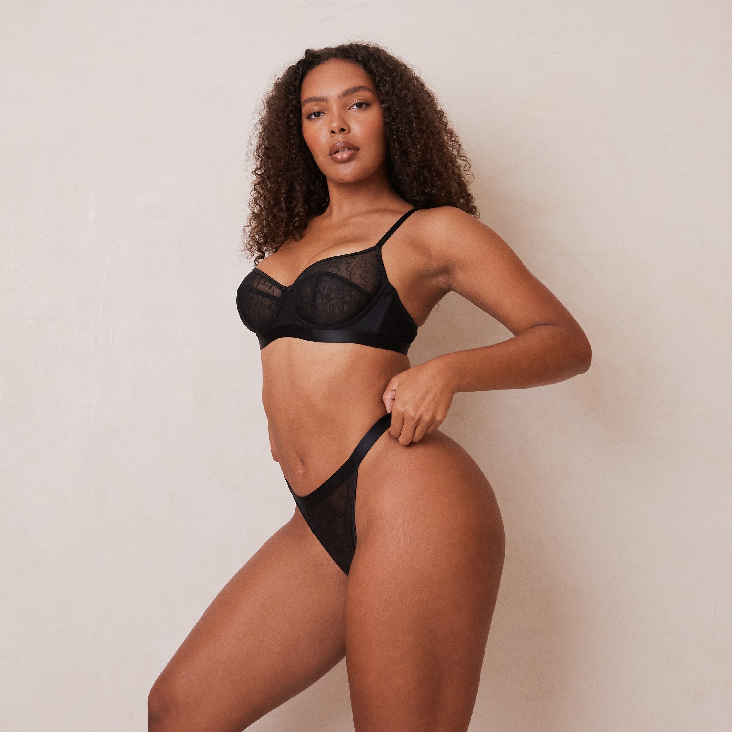Stylish Balcony Bra - Comfortable Lace Bralette for Women, Perfect for Lounge, Sleepwear & Everyday Wear - Black