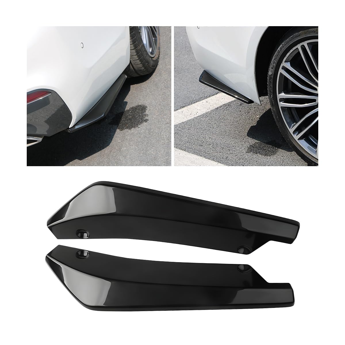 Mandark 2PCS Universal Car Rear Bumper Diffuser Spoiler Lip - Anti-Scratch Protection for Rear & Front Bumper, Side Skirt Splitter Body Kit (Black) | Enhances Vehicle Aerodynamics & Style for Sedans, Coupes, and Sports Cars