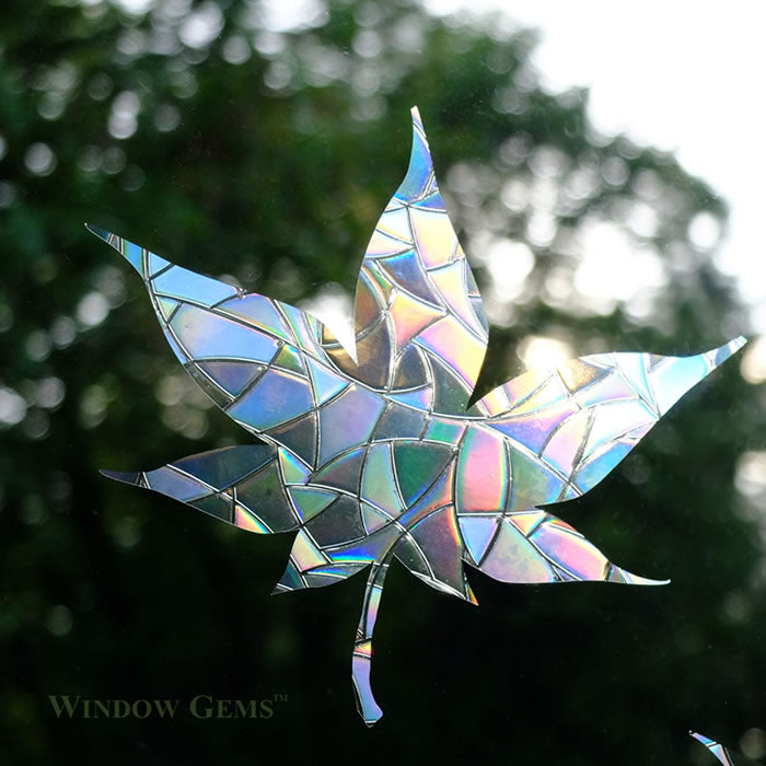Mixed Leaves Window Gems - Set of 9 Stained Glass Sun Catchers for Home Decor, Wedding & Party Decorations - Perfect for Windows, Doors & Gifts