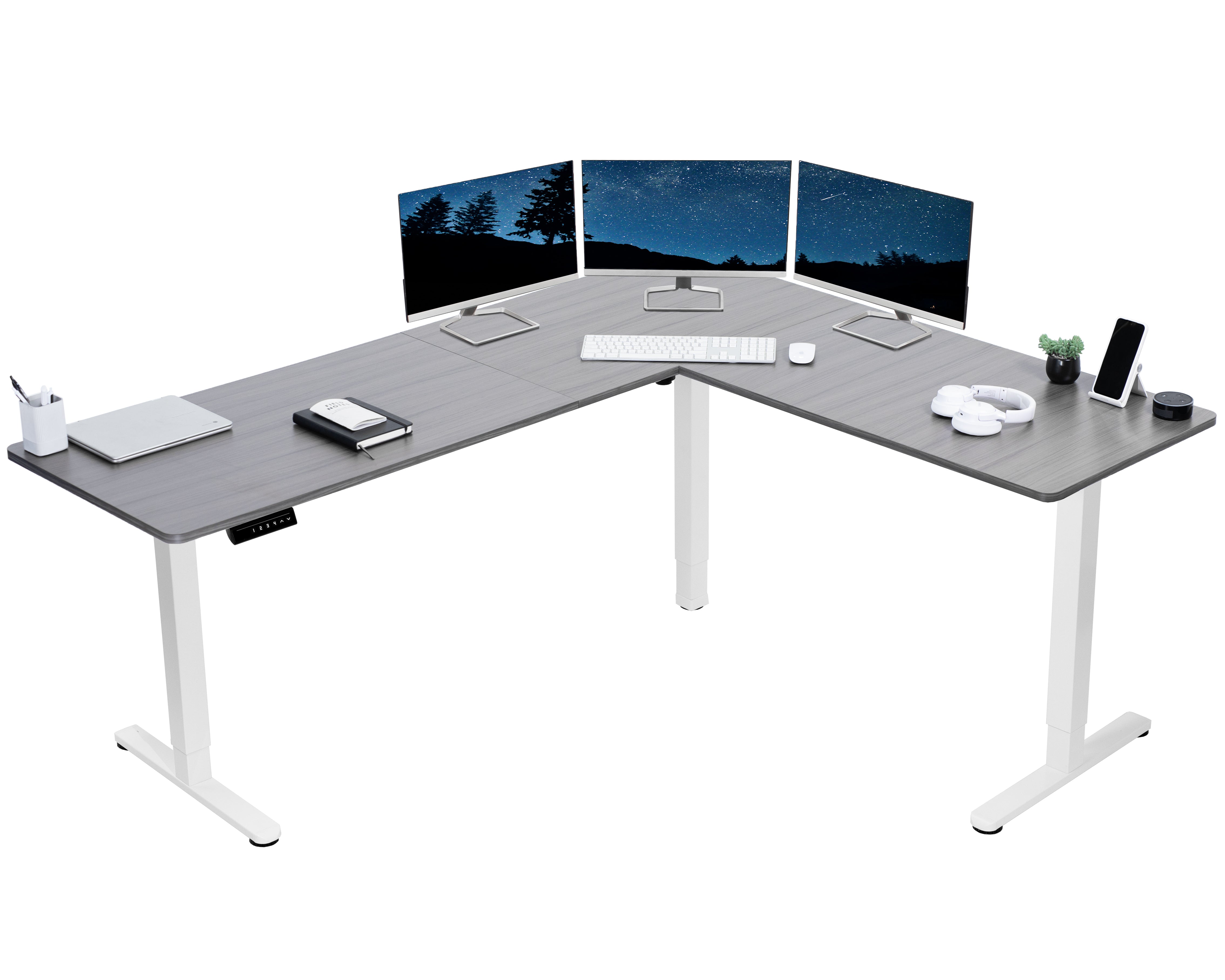 E3 Series Corner Electric Standing Desk - Adjustable Height Home Office Desk for Work & Study | Perfect for Small Spaces & Ergonomic Workspaces