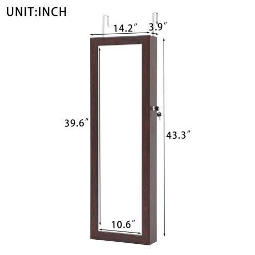 Fashion Jewelry Storage Mirror Cabinet - Hanging Door/Wall Organizer for Bedroom