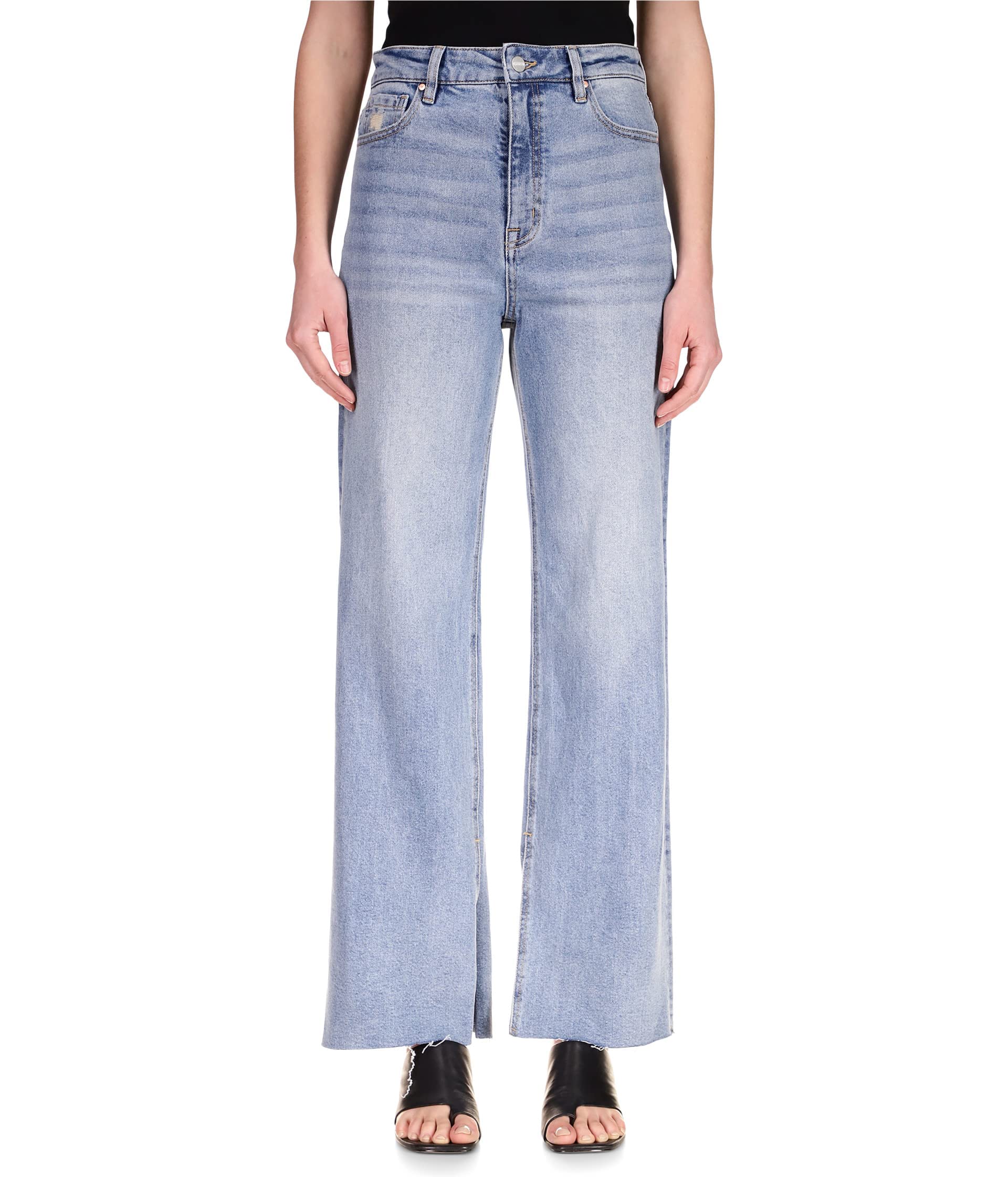 Sanctuary Flashback Wide Leg Jeans for Women - High Waist Distressed Denim Pants | Casual & Boho Style Outfits for Everyday Wear