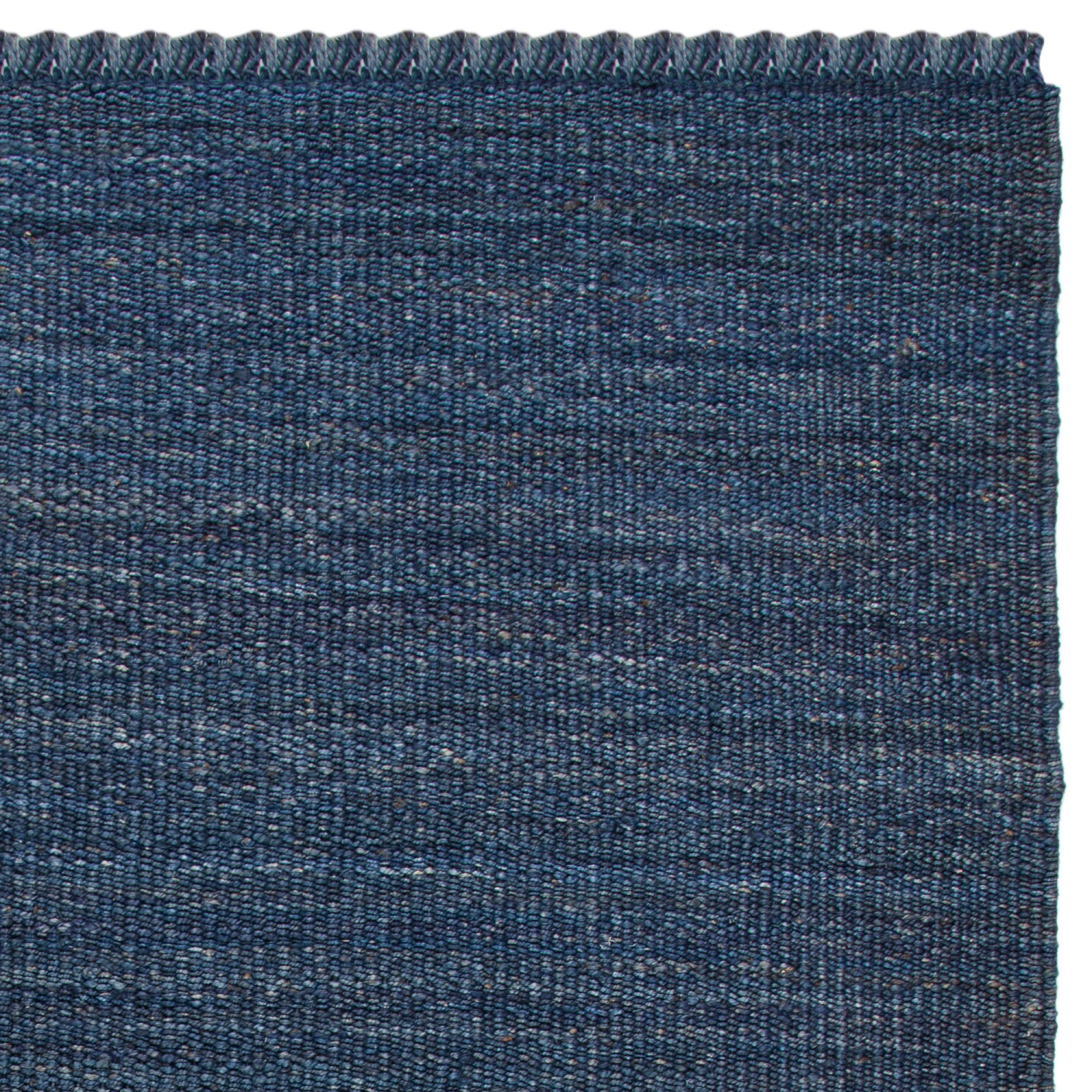 SAFAVIEH Natural Fiber Collection Handmade Boho Fringe Woven Jute Area Rug - 6' x 9' Navy Blue, Eco-Friendly & Durable for High Traffic Areas - Perfect for Living Room, Bedroom, Dining Room & Boho Home Decor (NF368N)