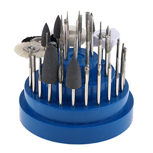31-Piece Nail Art Drill Bit Set for Professional Manicure & Pedicure - Rotary Burrs with Storage Case (Blue) - Perfect for Salon, Home Use & DIY Nail Care