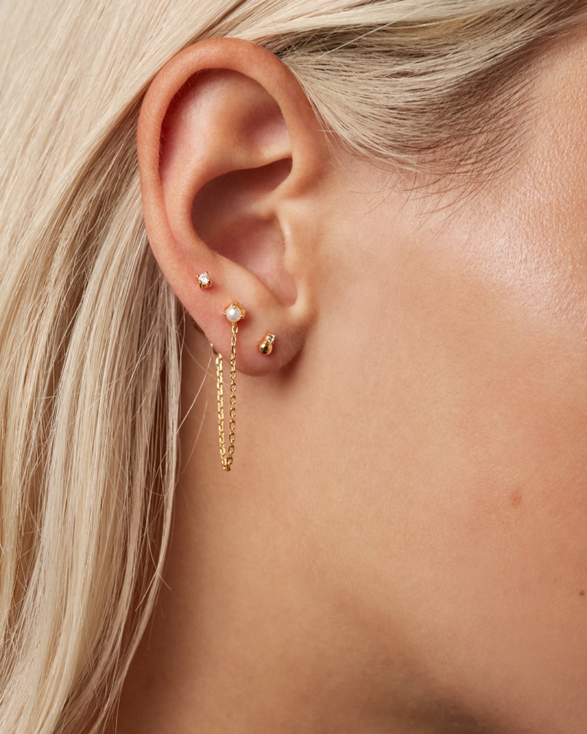 GRID Charlie Gold Earrings Set - 14K Gold Plated Hoop Earrings for Women, Minimalist Dainty Everyday Jewelry Gift - Perfect for Work, Date Night & Special Occasions