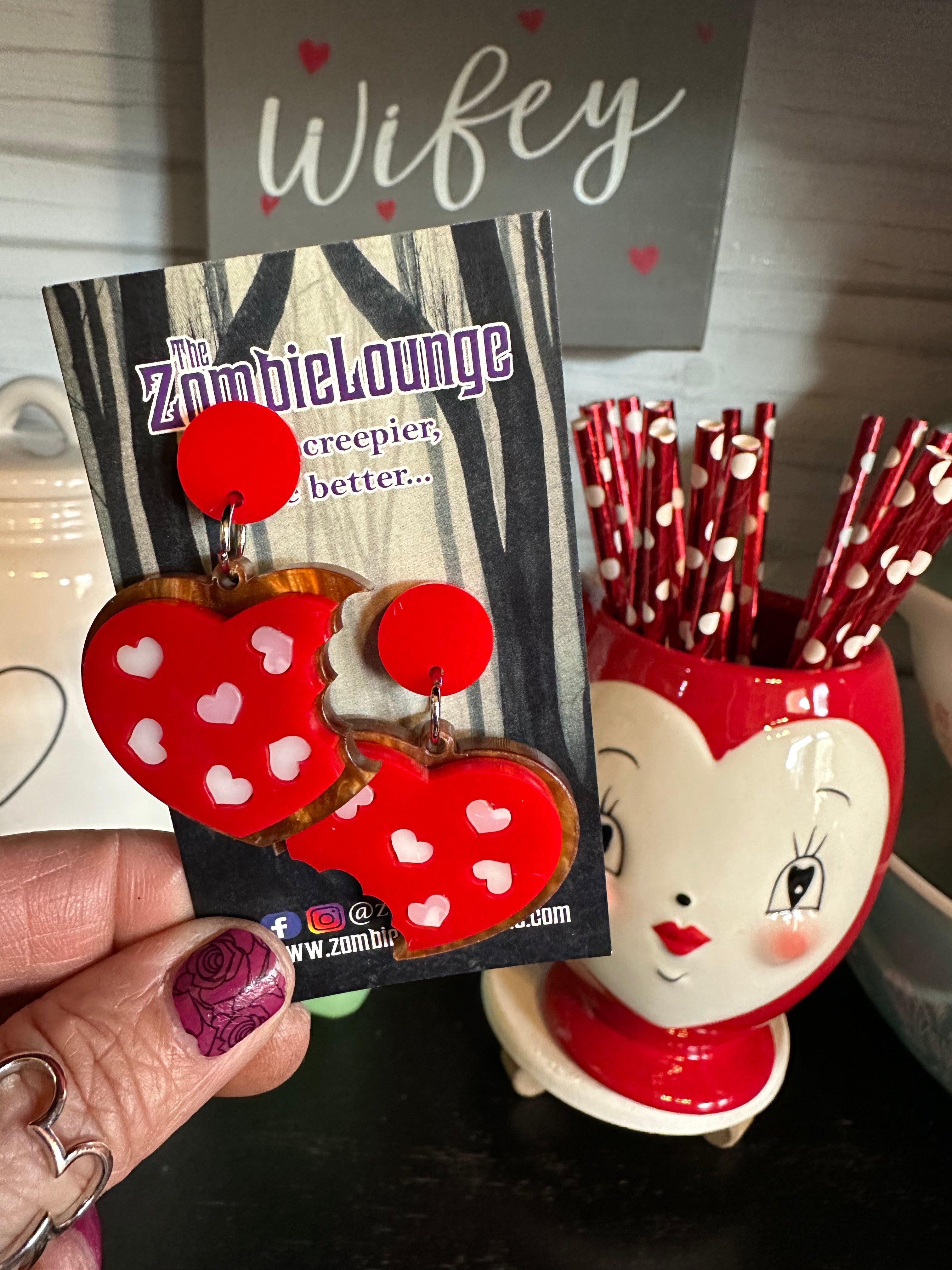 Valentine's Day Heart Cookie Earrings - Sweet Romantic Jewelry Gift for Her - Perfect for Valentine's Gifts, Anniversaries & Date Nights