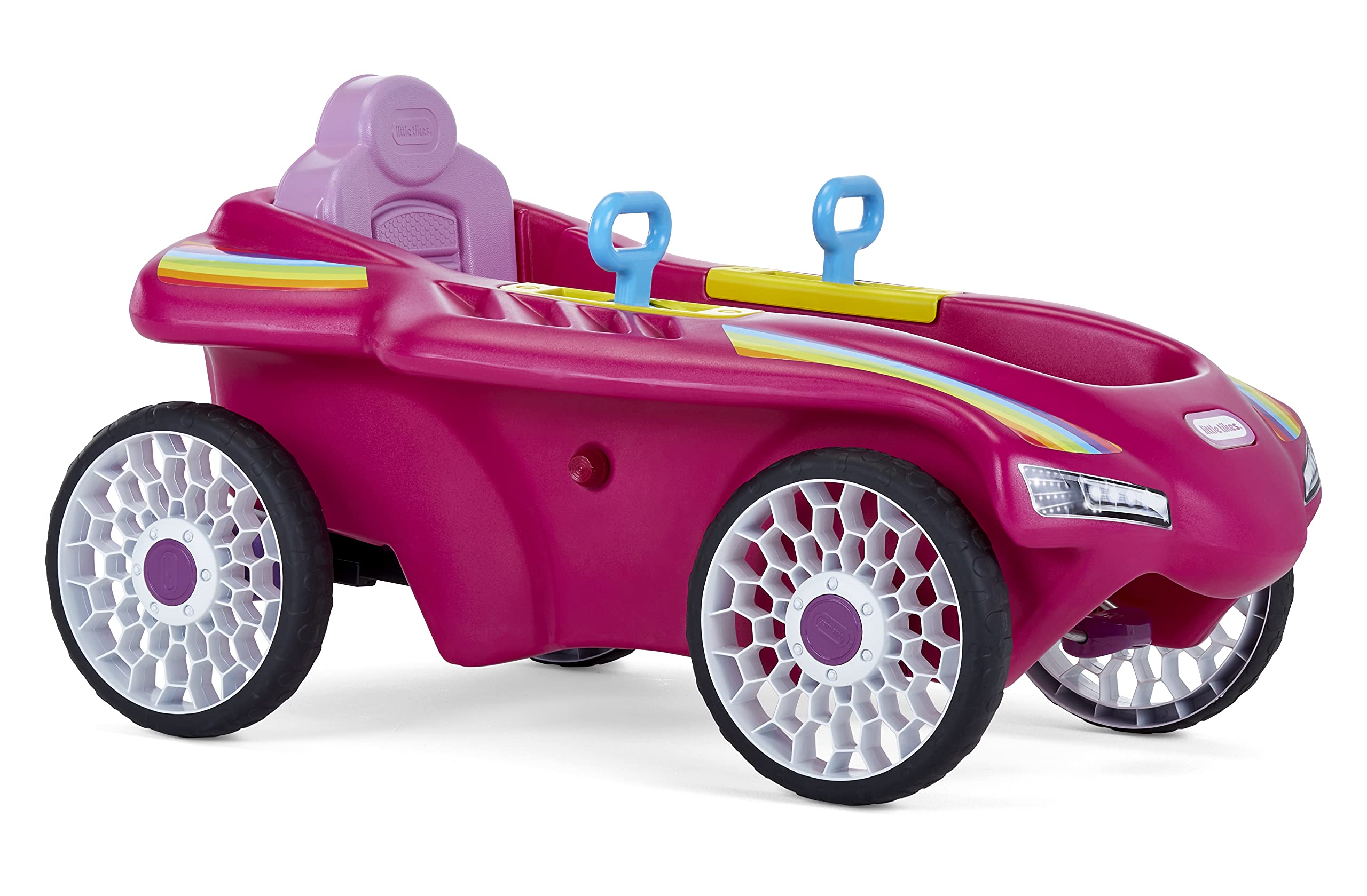 Little Tikes Jett Car Racer Pink - Adjustable Ride On Toy Car for Kids Ages 3-10 | Dual Handle Steering & Racing Control | Perfect Outdoor Play Toy & Birthday Gift for Boys & Girls | Great for Backyard Fun, Playdates & Preschool Activities