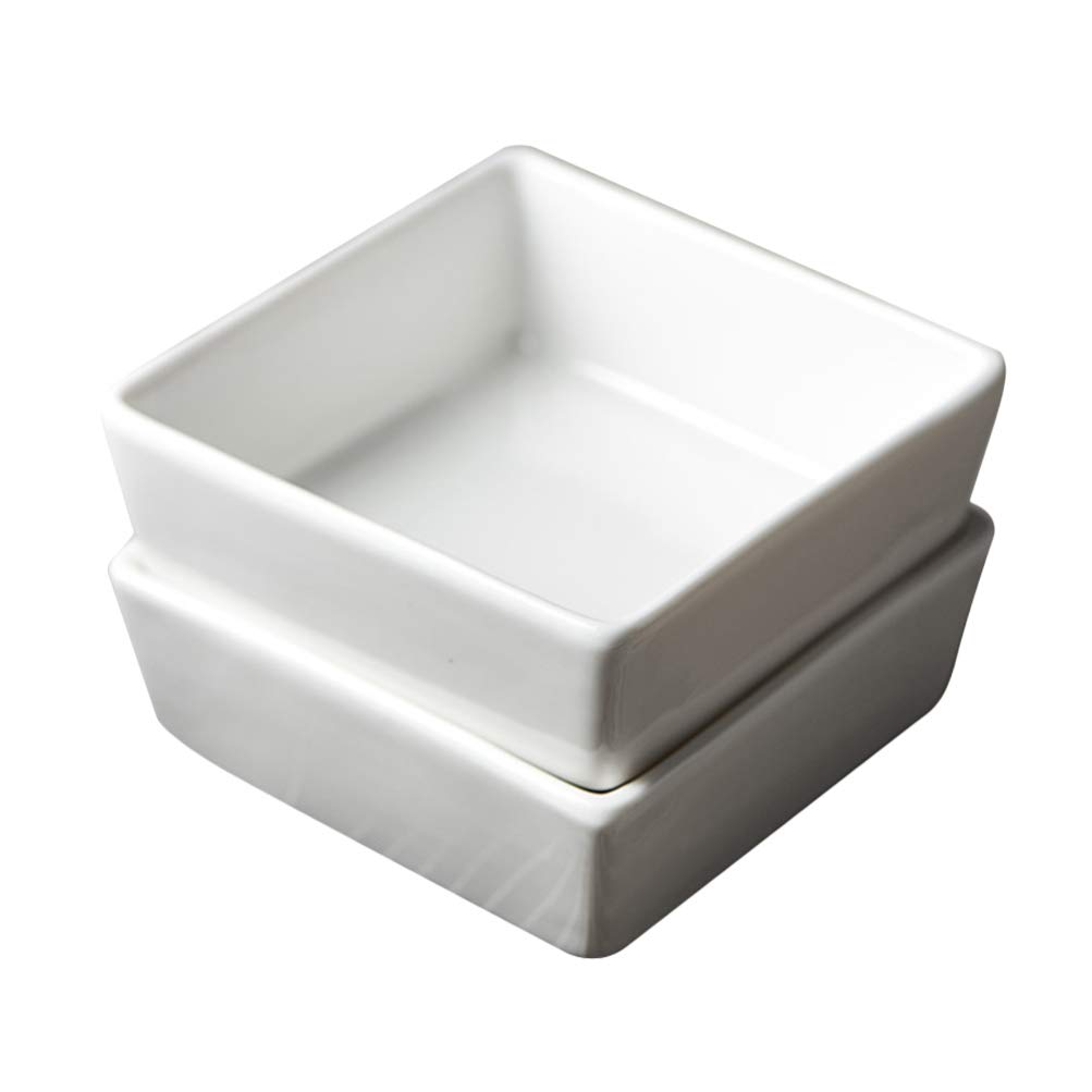Cabilock 2-Piece Ceramic Sauce Dishes Set - Mini Porcelain Bowls for Sushi Dipping, Seasoning, Fruit & Appetizer Serving - Perfect for Asian Cuisine, Party Platters & Home Dining