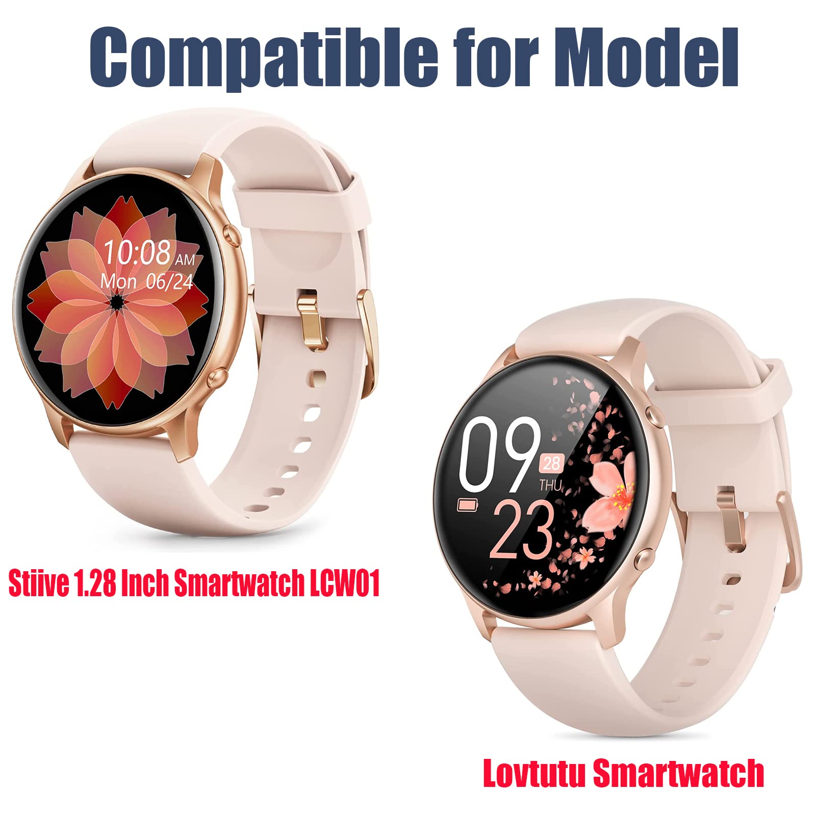 Magnetic USB Charger for Stiive Smartwatch LCW01 & 1.28 Inch Models - Replacement Charging Cable Compatible with Lovtutu, Moowhsh, NiUFFiT LW36, ManiGoo Smartwatches (Black) - Perfect for Home, Office, Gym & Travel Use