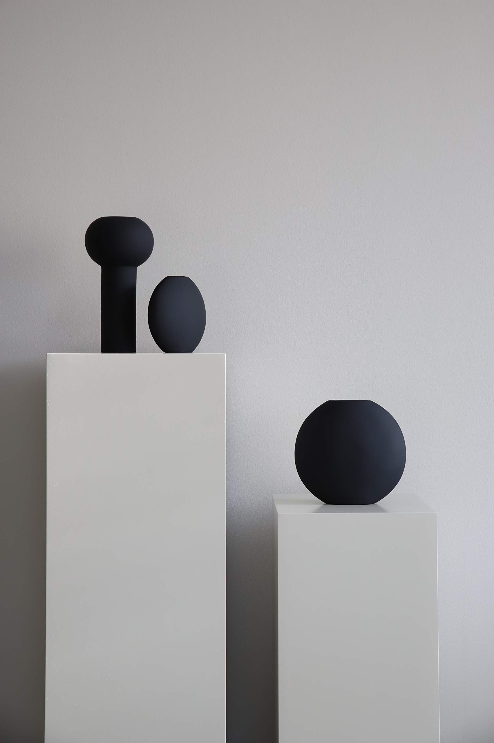Black Pastille Vase - 15cm Length, 4cm Width, 14cm Height - Modern Home Decor for Living Room, Dining Table & Office Desk