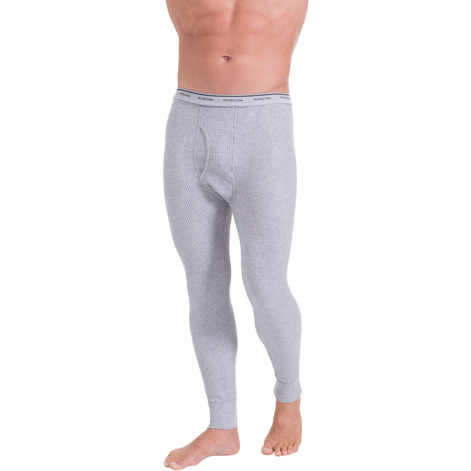 Fruit of the Loom Men's Classic Midweight Waffle Thermal Underwear Bottoms - Warm Winter Base Layer for Outdoor Activities & Cold Weather Comfort