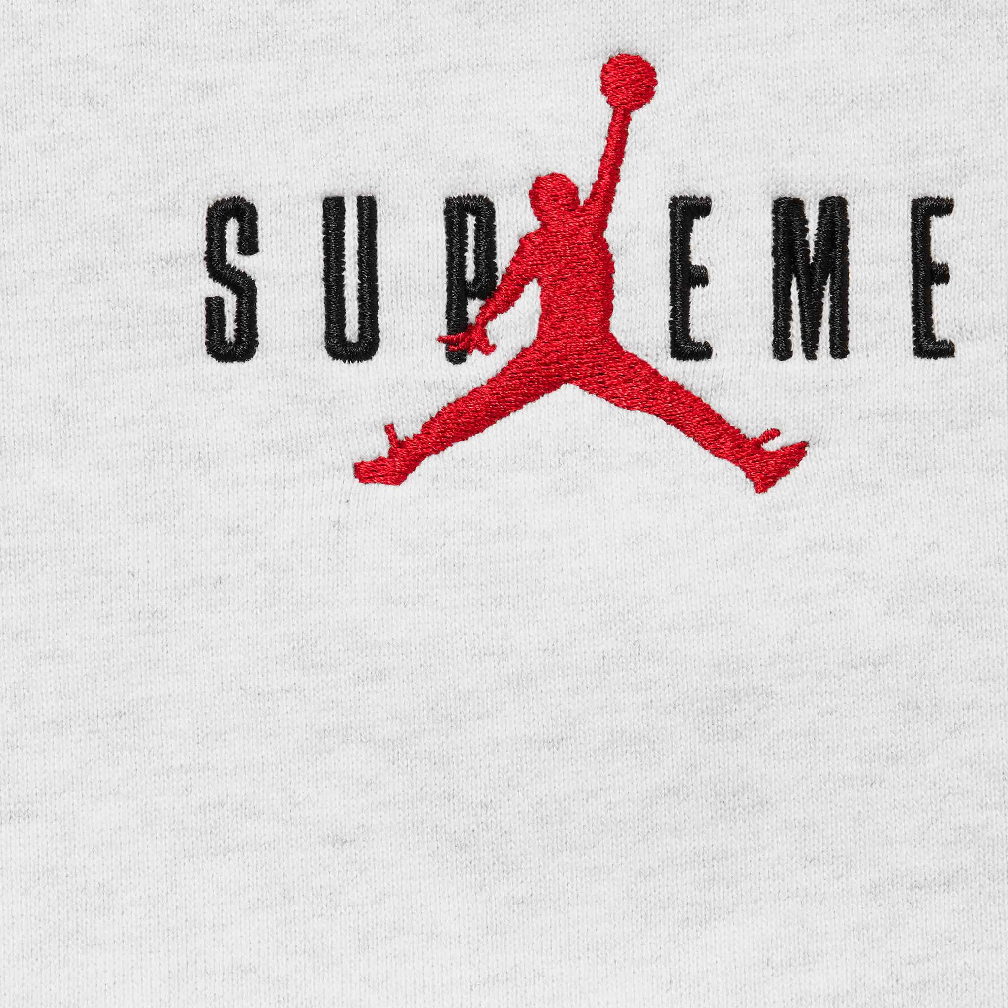 Supreme x Jordan Ash Grey Hoodie Sweatshirt - Men's Streetwear Fashion for Winter 2024 | Casual Wear, Gym, and Urban Style