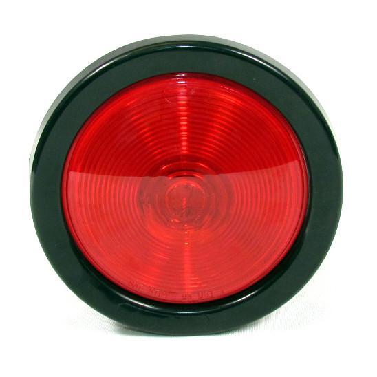 Fortpro 4 Red Round Tail Stop Turn Incandescent Light Bulbs with Red Lens - F235152 - Replacement for Trucks, Trailers & RVs - Durable Brake & Signal Lights for Safe Night Driving