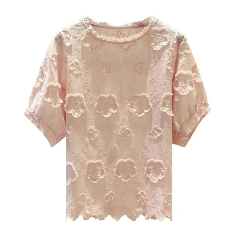 Odeya Floral Blouse for Women - Elegant O Neck Top with Floral Print - Perfect for Office, Party & Casual Wear