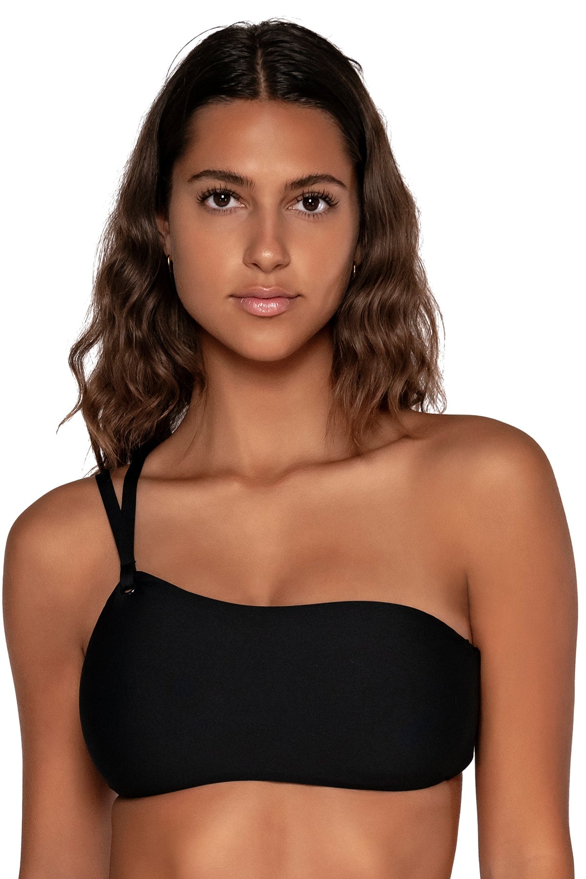 Black Reese One Shoulder Bikini Top - Sexy Swimwear for Women | Perfect for Beach, Pool & Summer Vacations