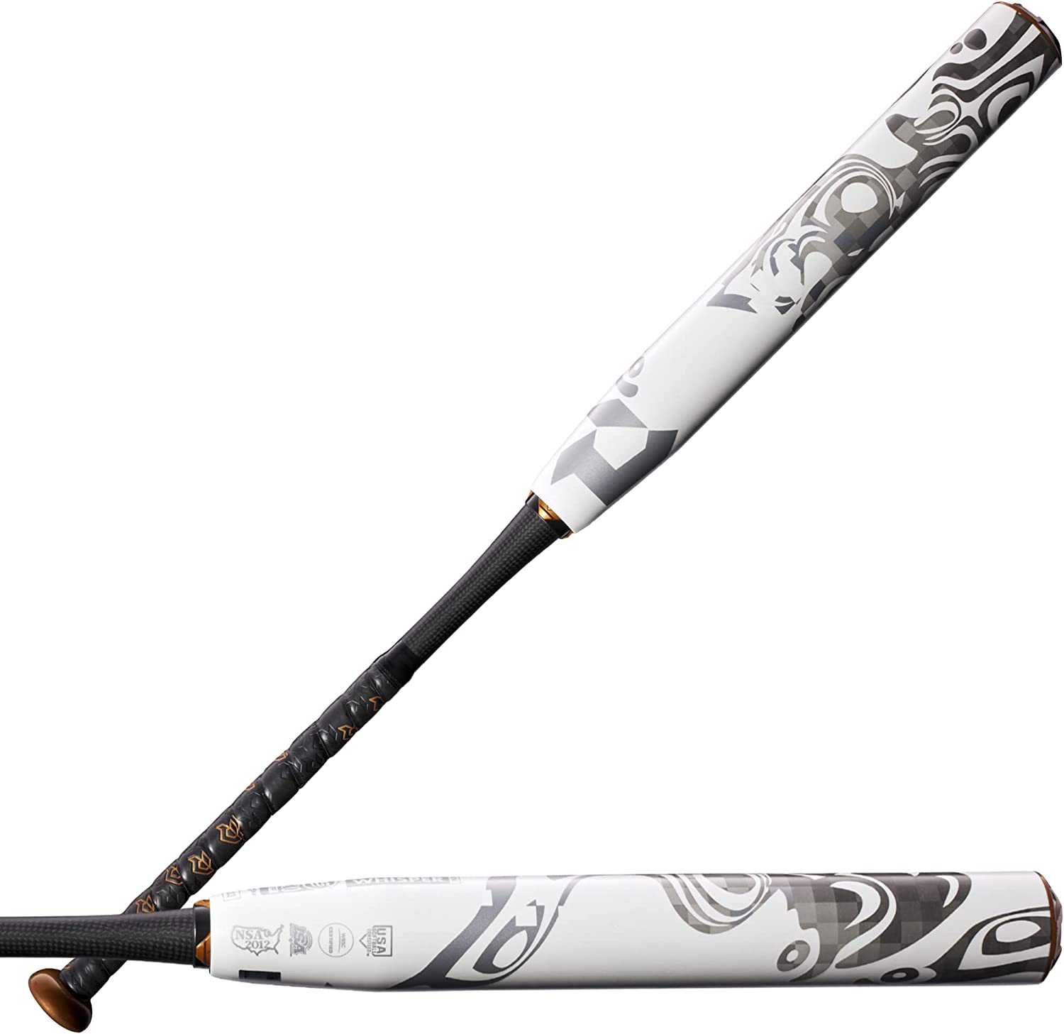 **2023 DeMarini Whisper Fastpitch Softball Bat -10 Drop, White/Silver/Copper | Lightweight & Balanced for Power Hitting | Perfect for Competitive Fastpitch Games & Tournaments**