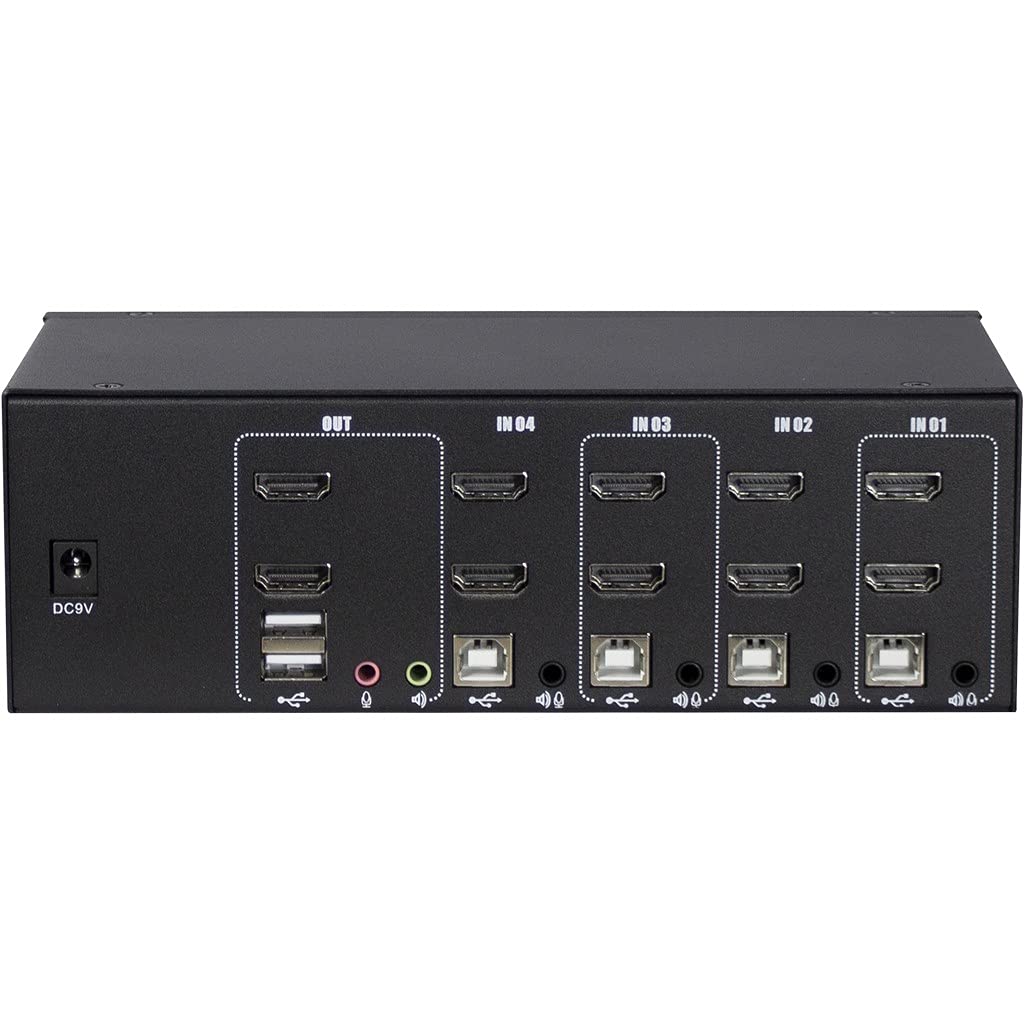 Inter-Tech AS-42HA HDMI KVM Switch - USB Keyboard/Mouse Sharing for Dual PCs