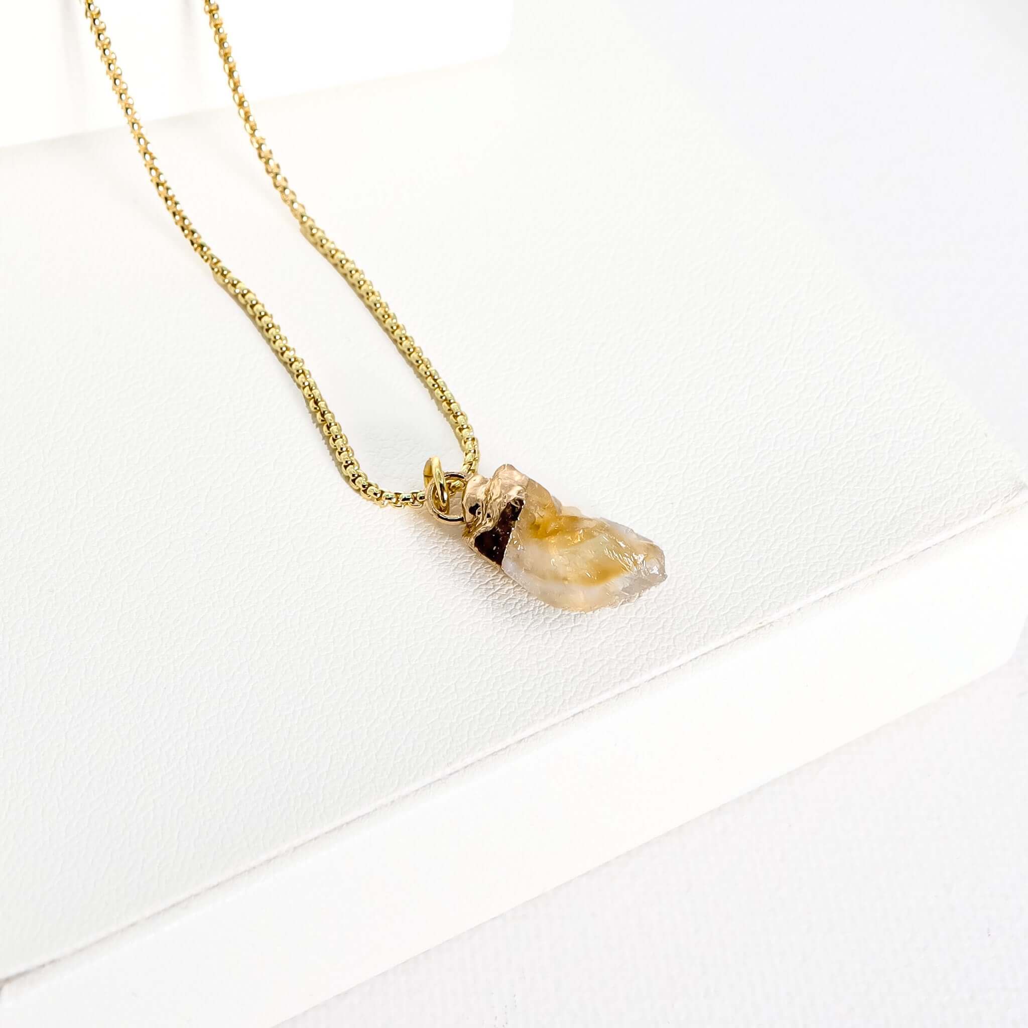 18K Gold Plated Citrine Pendant Necklace - November Birthstone Jewelry for Women, Elegant Gift for Birthday, Anniversary & Special Occasions
