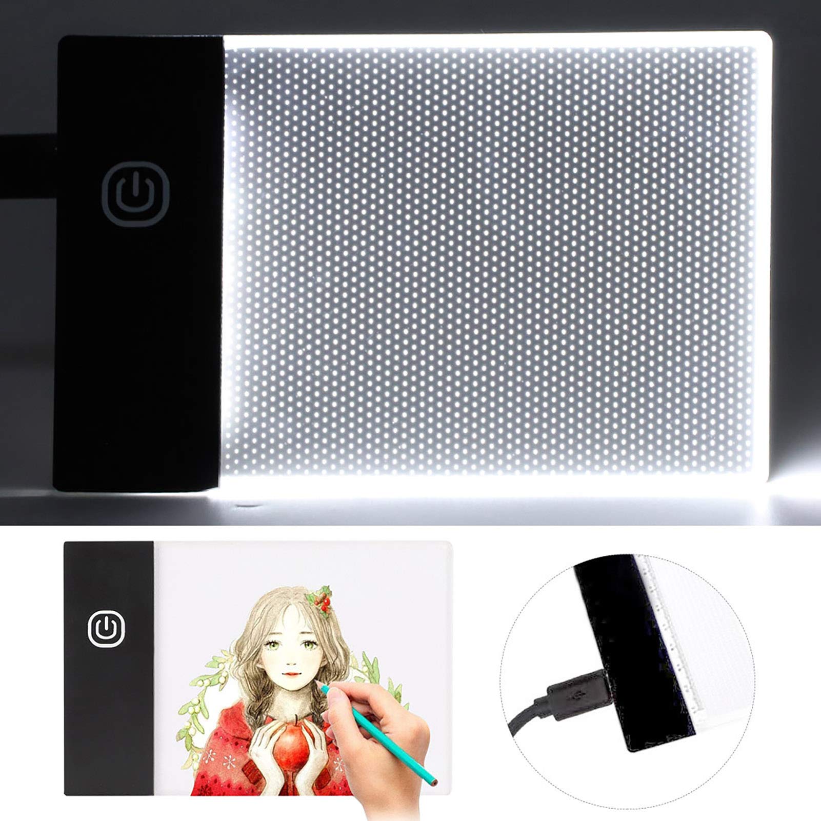 A6 LED Light Box for Drawing & Tracing - Ultra Bright LED Light Pad with Non-Slip Backing, Perfect for Artists, Crafters & Flip Book Animation - Ideal for Sketching, Calligraphy, and DIY Projects