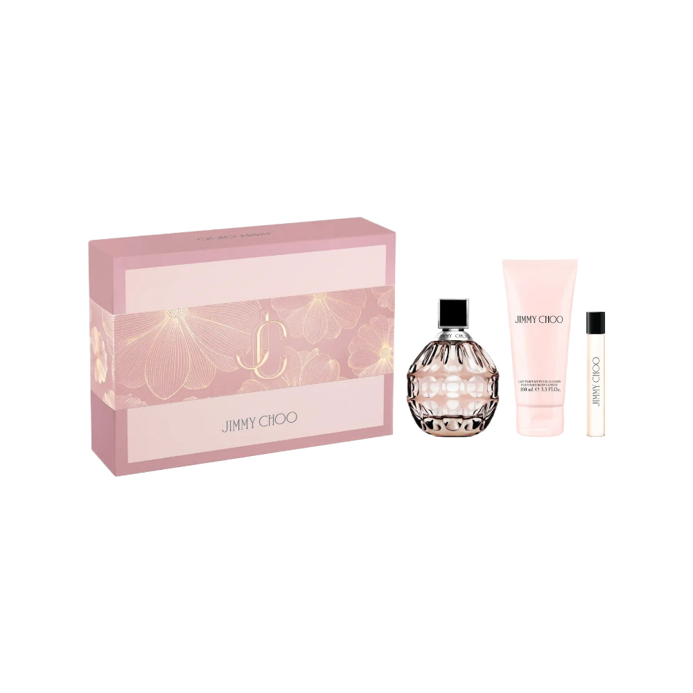 Jimmy Choo 3 Piece Eau De Parfum Set - 100ml Luxury Perfume for Women, Floral Scent Gift Set for Her, Perfect for Date Nights & Special Occasions
