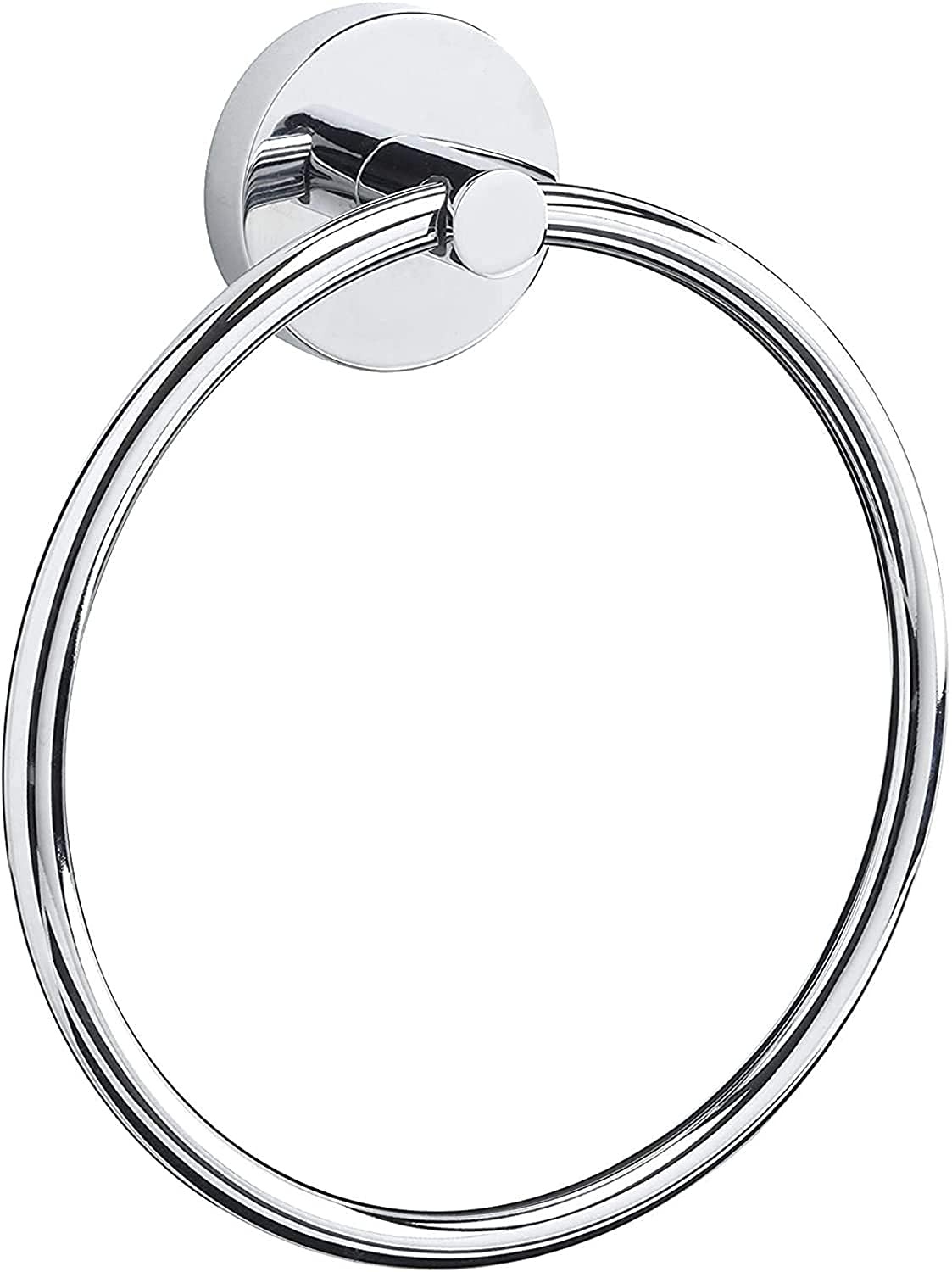 Stainless Steel Towel Ring - 6.3 inch (16cm) Circular Bathroom Towel Holder - Durable Kitchen & Bath Accessory for Hand Towels, Washcloths and Bath Towels - Perfect for Modern Bathrooms, Powder Rooms and Kitchens