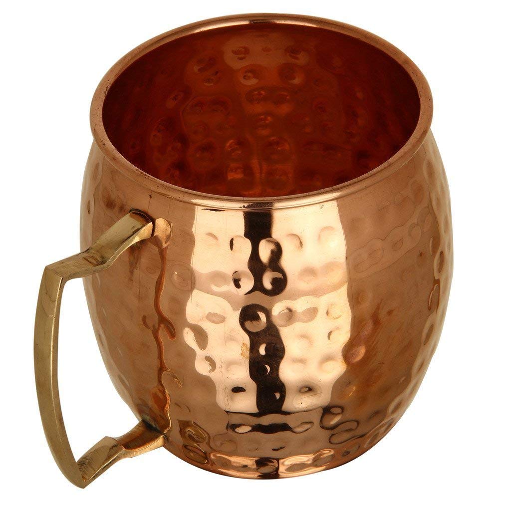 Handmade Hammered Copper Moscow Mule Mugs Set of 8 - 17 oz Copper Cups with Brass Handles for Cocktails, Beer, Coffee & Tea - Perfect for Parties, Gifts & Home Bar Use