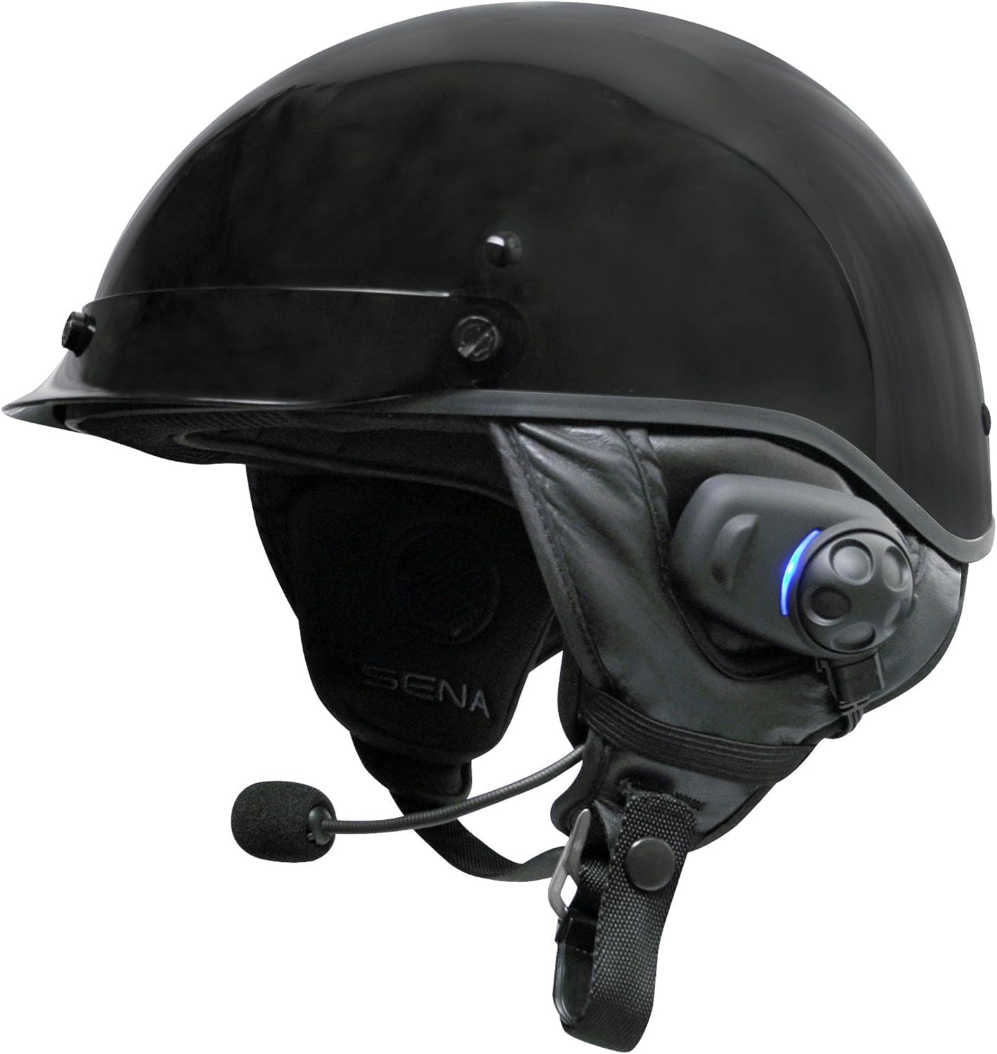 Sena SPH10H-FM-01 Motorcycle Bluetooth Headset with Intercom & FM Radio - Wireless Communication System for Half Helmets - Black - Perfect for Group Rides, Commuting & Hands-Free Calls