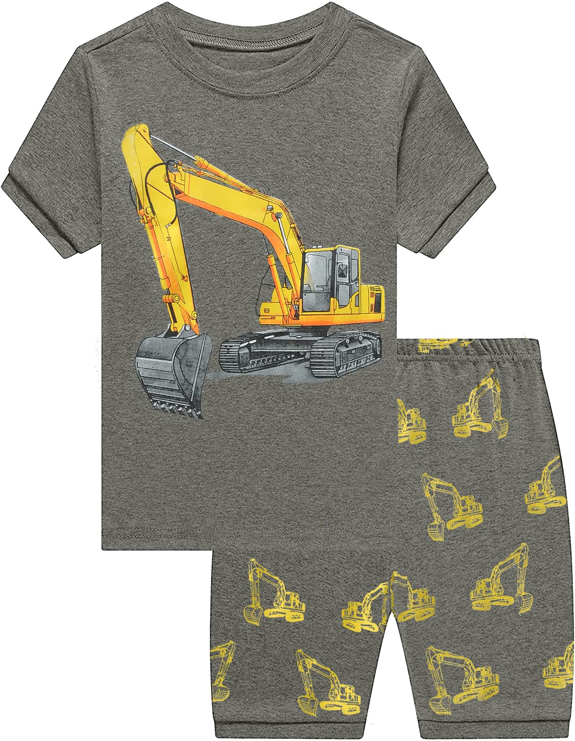 Monster Truck Toddler Boys Pajama Set - 100% Cotton Summer Sleepwear for Baby & Kids - Perfect for Bedtime, Lounging & Playtime