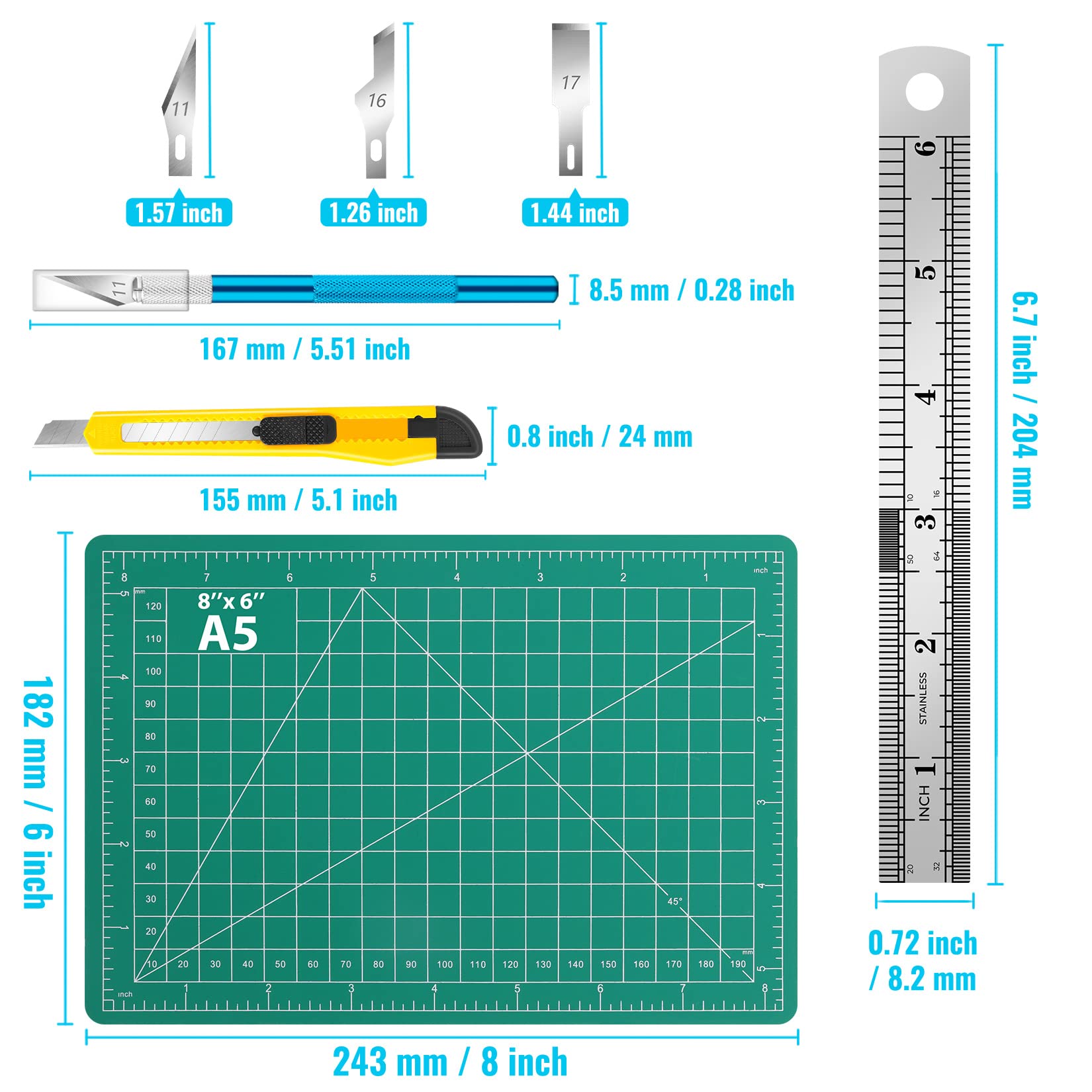 DIYSELF Exacto Knife Set - 2 Precision Craft Knives with 40 Replacement Blades | Hobby Knife Kit for Scrapbooking, Stencil Cutting, Fondant Decorating & Paper Art | Perfect for DIY Projects, Model Making & Art Carving