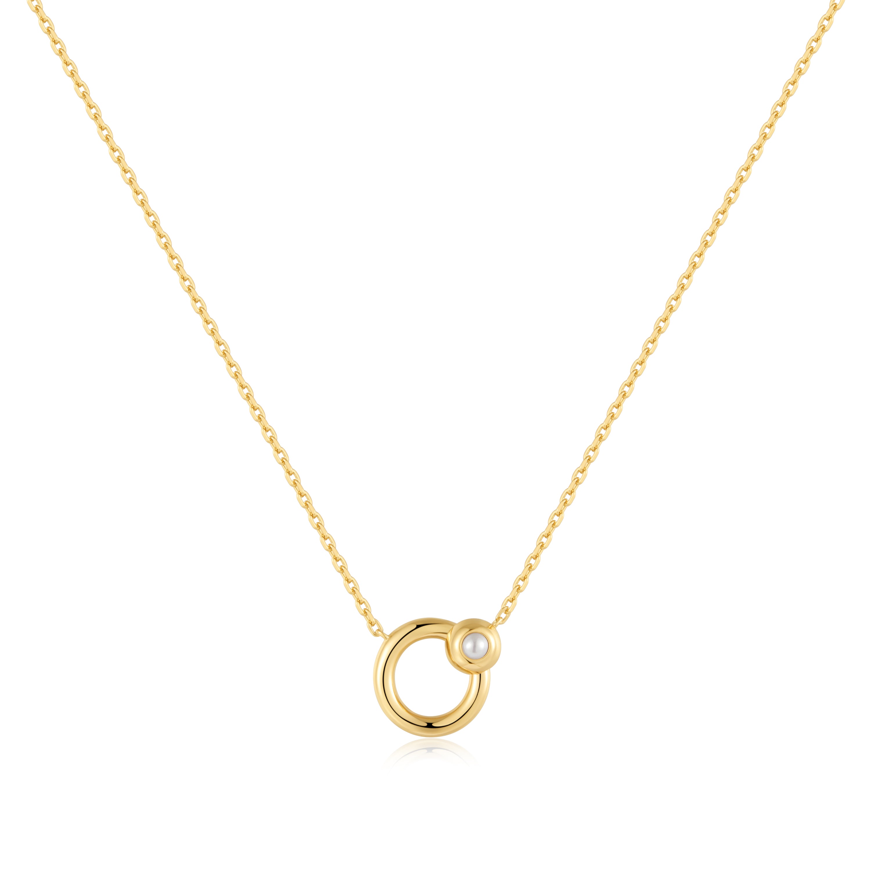 Elegant Gold Hoop Freshwater Pearl Necklace for Women | Dainty Layering Jewelry Gift for Bridesmaids, Anniversary & Special Occasions