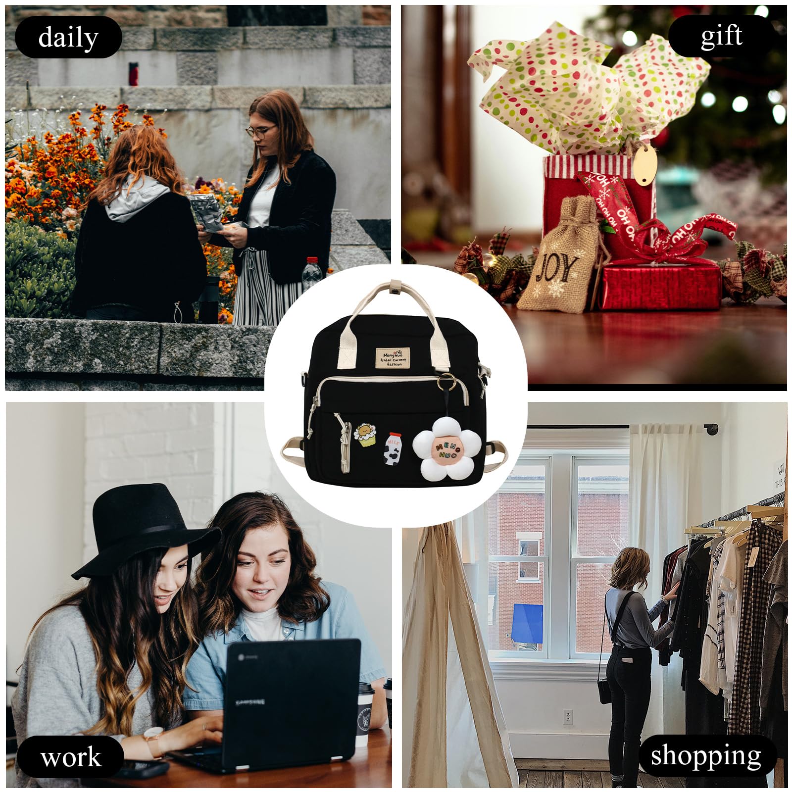 Stylish Kawaii Messenger Bag - Japanese Aesthetic Crossbody Backpack with Cute Accessories | Perfect for School, Travel & Anime Conventions